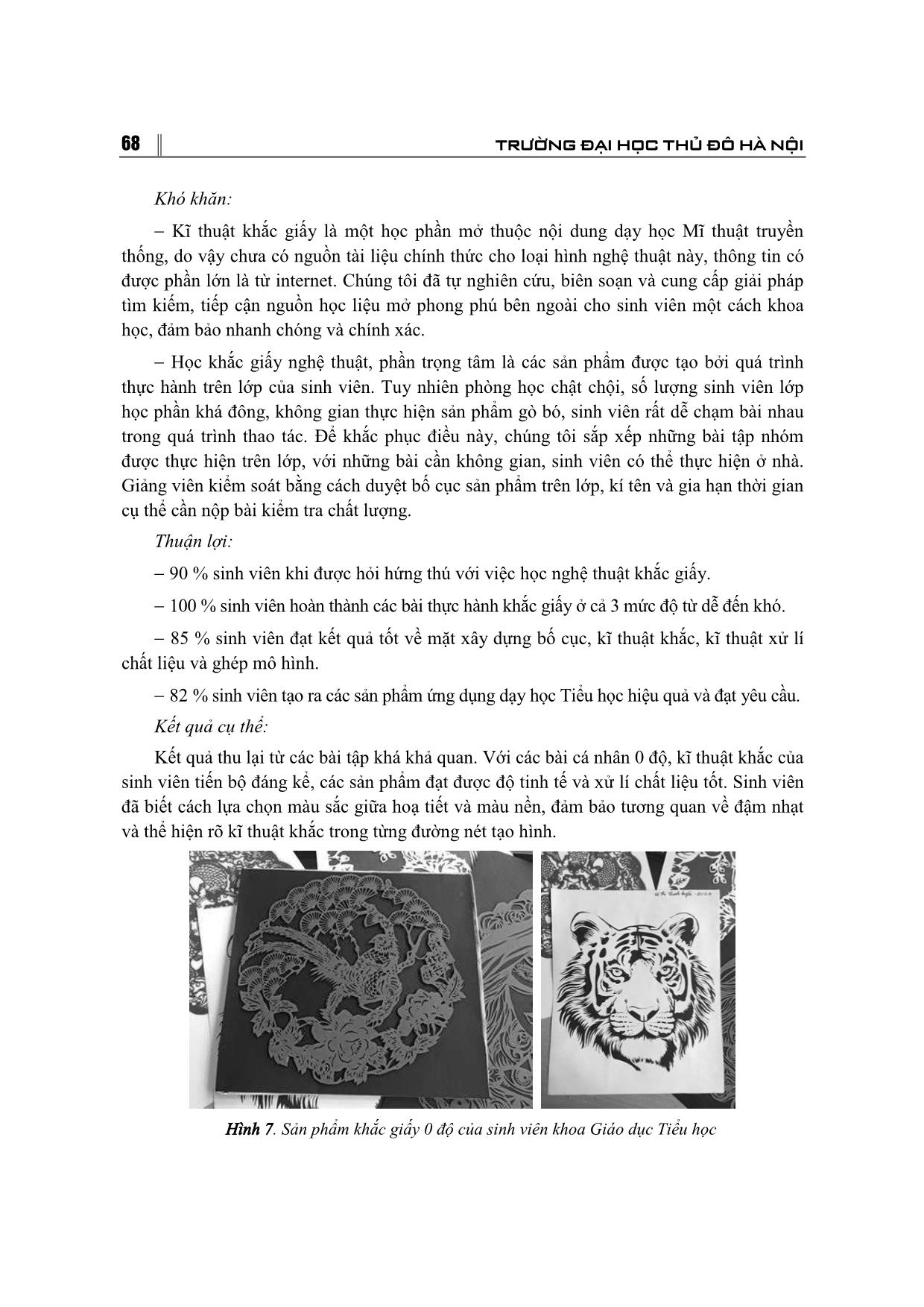 Sử dụng nghệ thuật khắc giấy trong dạy học mĩ thuật cho sinh viên ngành giáo dục tiểu học – Trường đại học thủ đô Hà Nội trang 7
