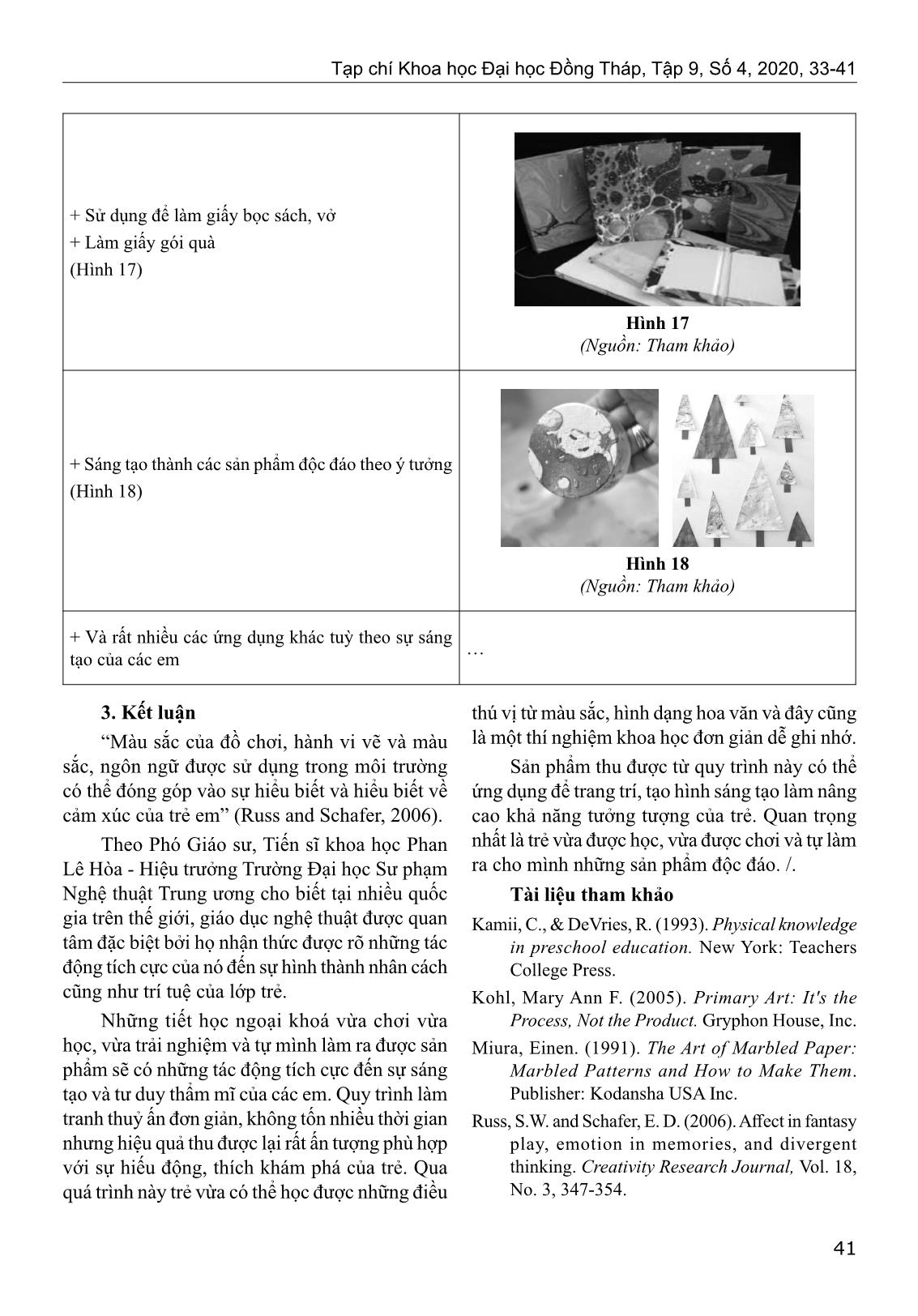 Thiết kế hoạt động trải nghiệm sáng tạo làm tranh thuỷ ấn trên giấy cho học sinh lớp 4 - 5 trang 9