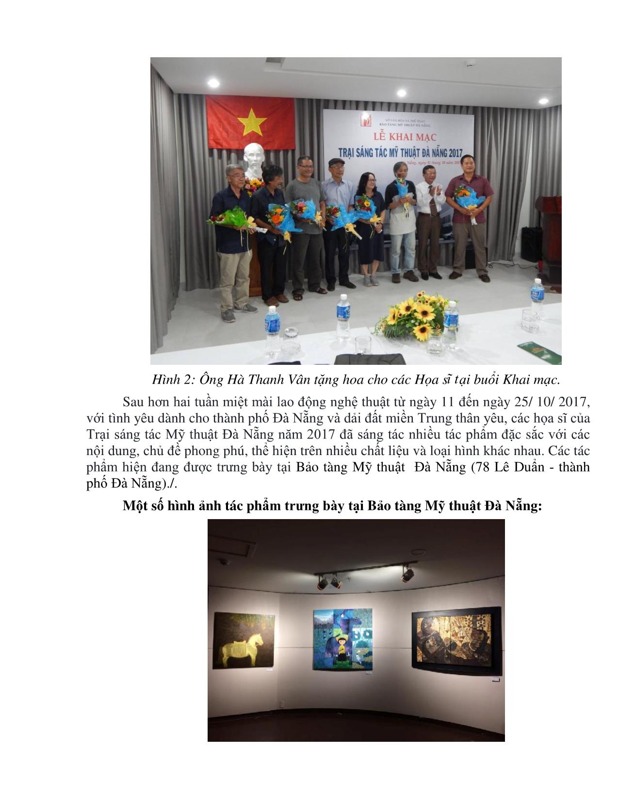 Trại sáng tác mỹ thuật Đà nẵng năm 2017 do bảo tàng mỹ thuật thành phố Đà nẵng tổ chức trang 2