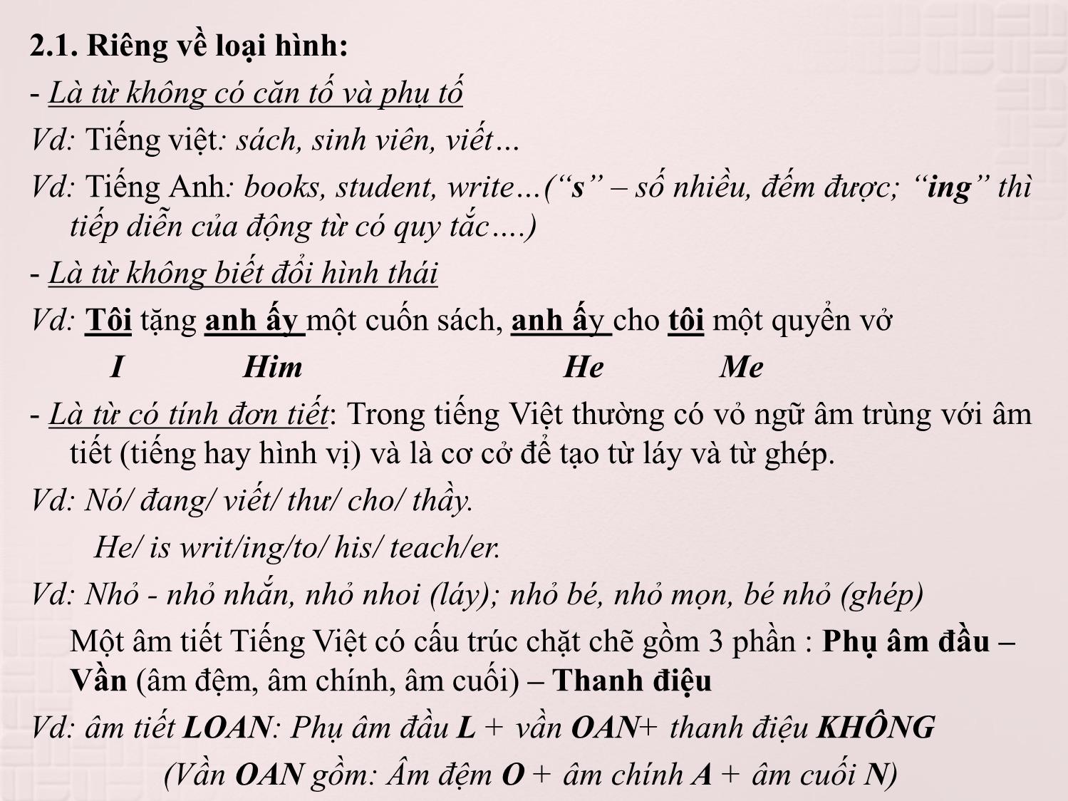 Bài giảng Tiếng Việt và bộ môn Tiếng Việt thực hành trang 4