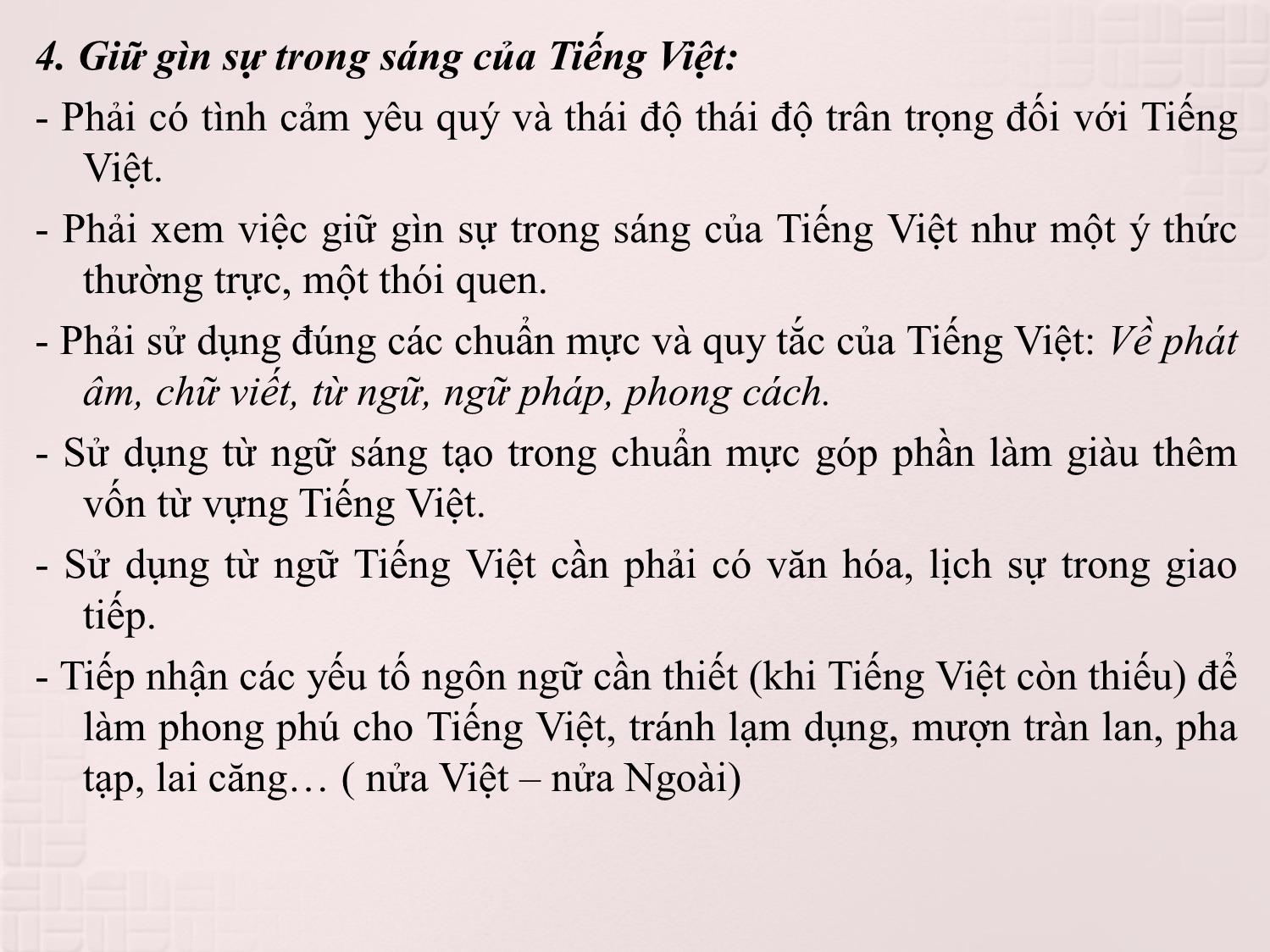 Bài giảng Tiếng Việt và bộ môn Tiếng Việt thực hành trang 9