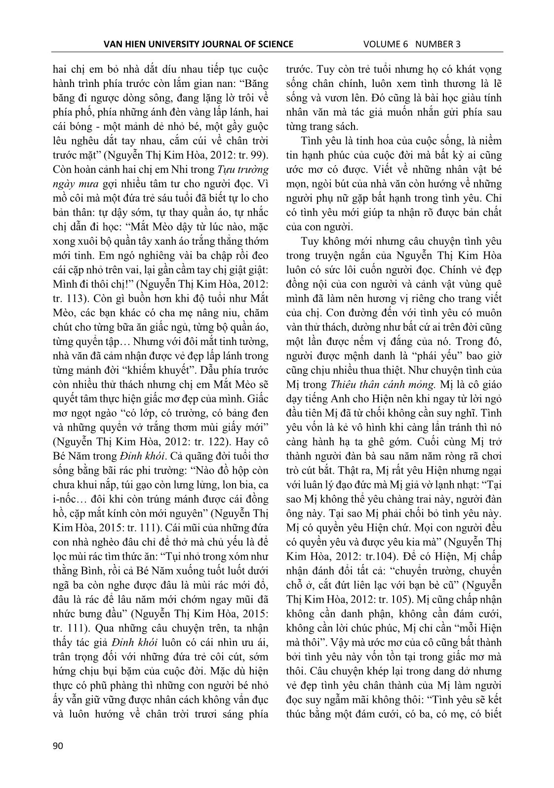 Cảm hứng nhân văn trong văn xuôi Nguyễn Thị Kim Hòa trang 3