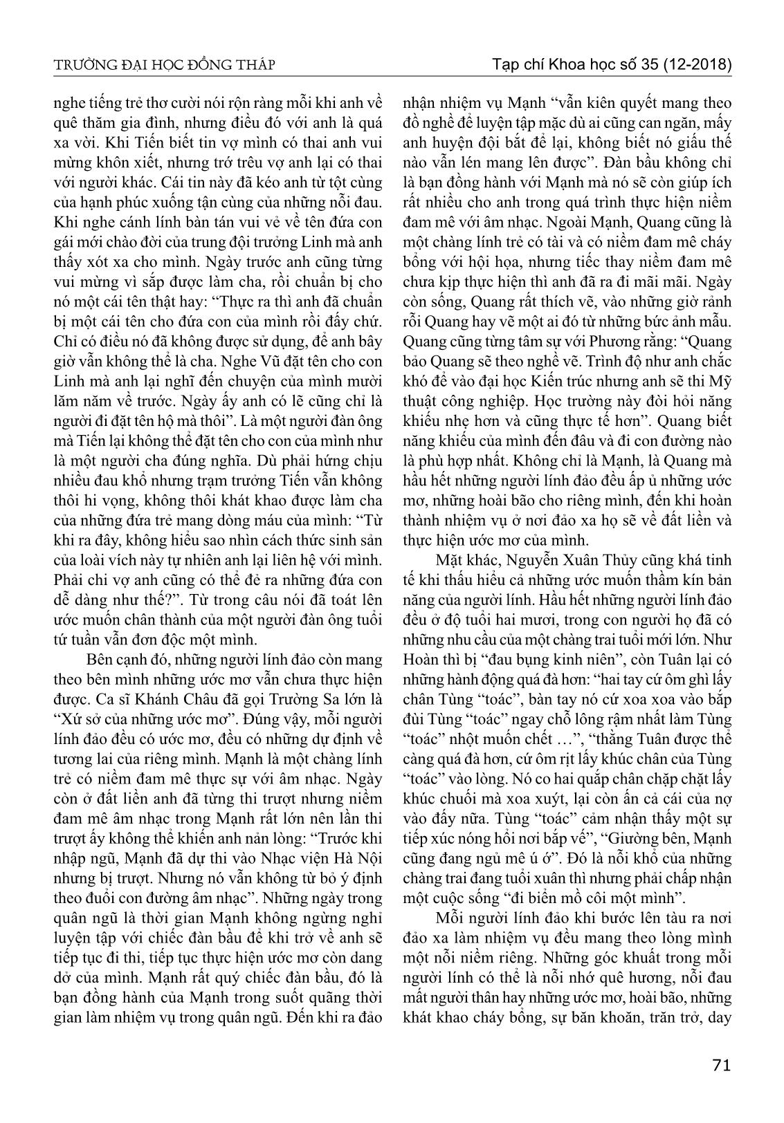 Chân dung người lính biển trong tiểu thuyết biển xanh màu lá của Nguyễn Xuân Thủy trang 8