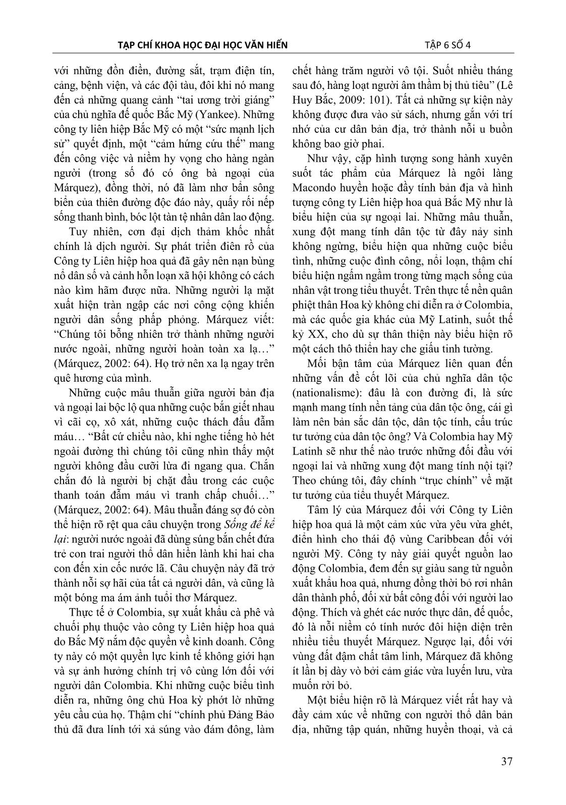 Chủ đề “bản địa” - “ngoại lai” và sự suy ngẫm về căn tính văn hóa trong tiểu thuyết g. g. márquez và m. v. llosa trang 5