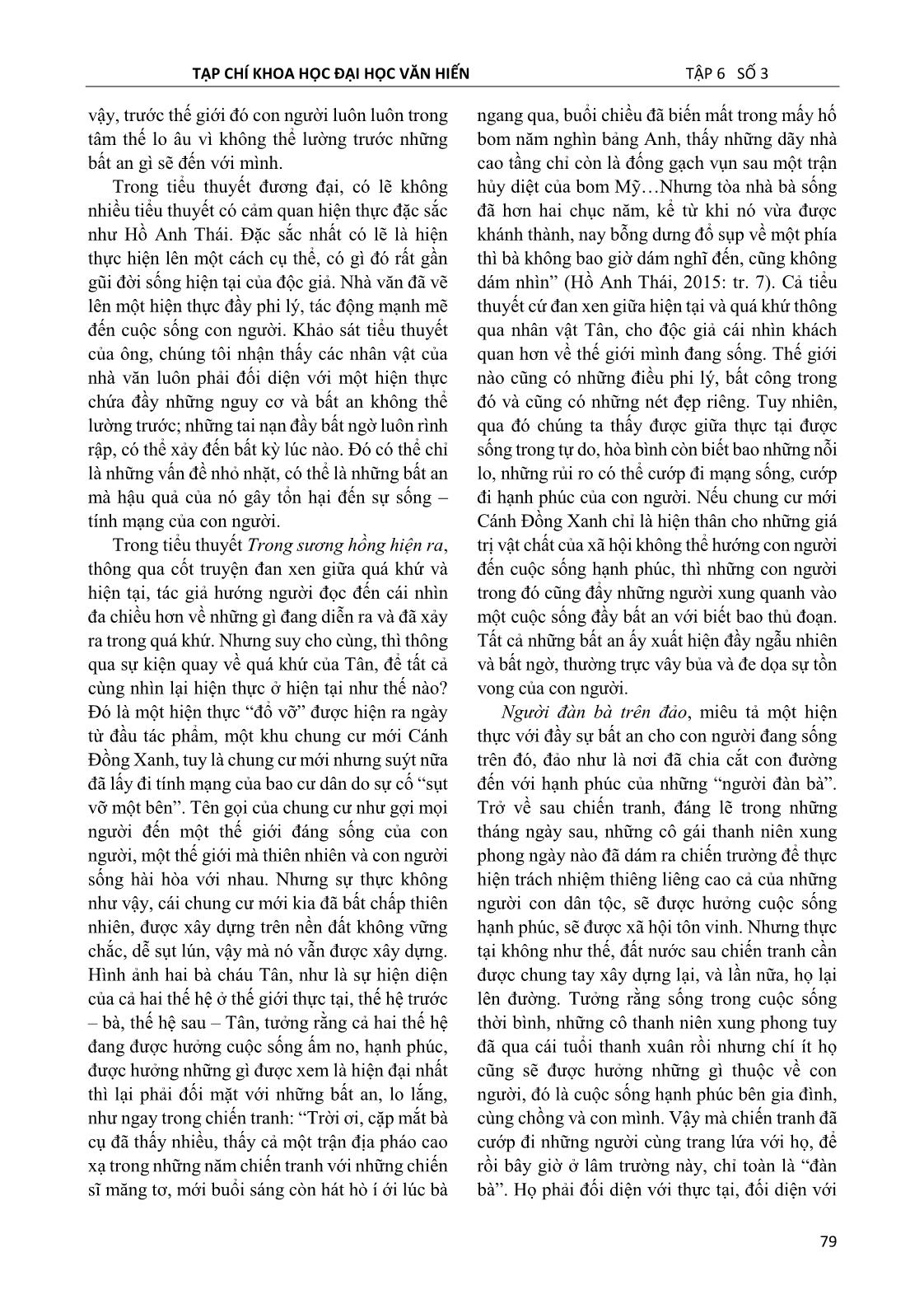 Dấu ấn hiện sinh trong tiểu thuyết Hồ Anh Thái nhìn từ cảm quan hiện thực trang 4