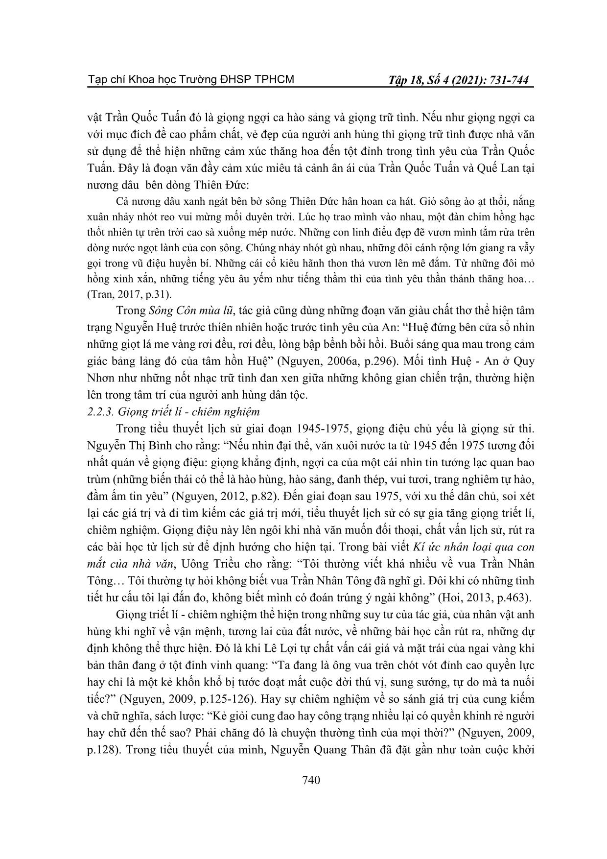 Điểm nhìn và giọng điệu trần thuật khi miêu tả nhân vật anh hùng trong tiểu thuyết lịch sử Việt Nam sau 1975 trang 10