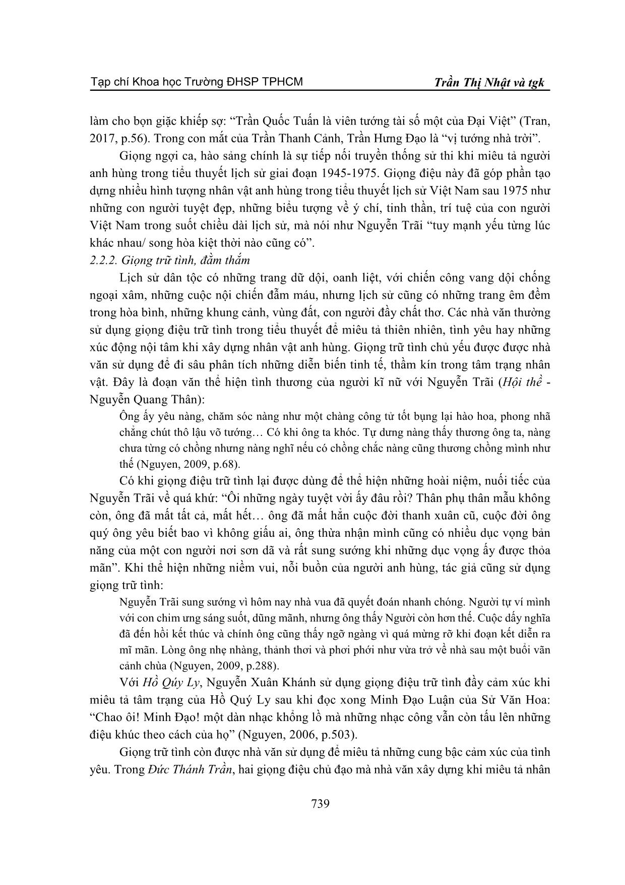 Điểm nhìn và giọng điệu trần thuật khi miêu tả nhân vật anh hùng trong tiểu thuyết lịch sử Việt Nam sau 1975 trang 9