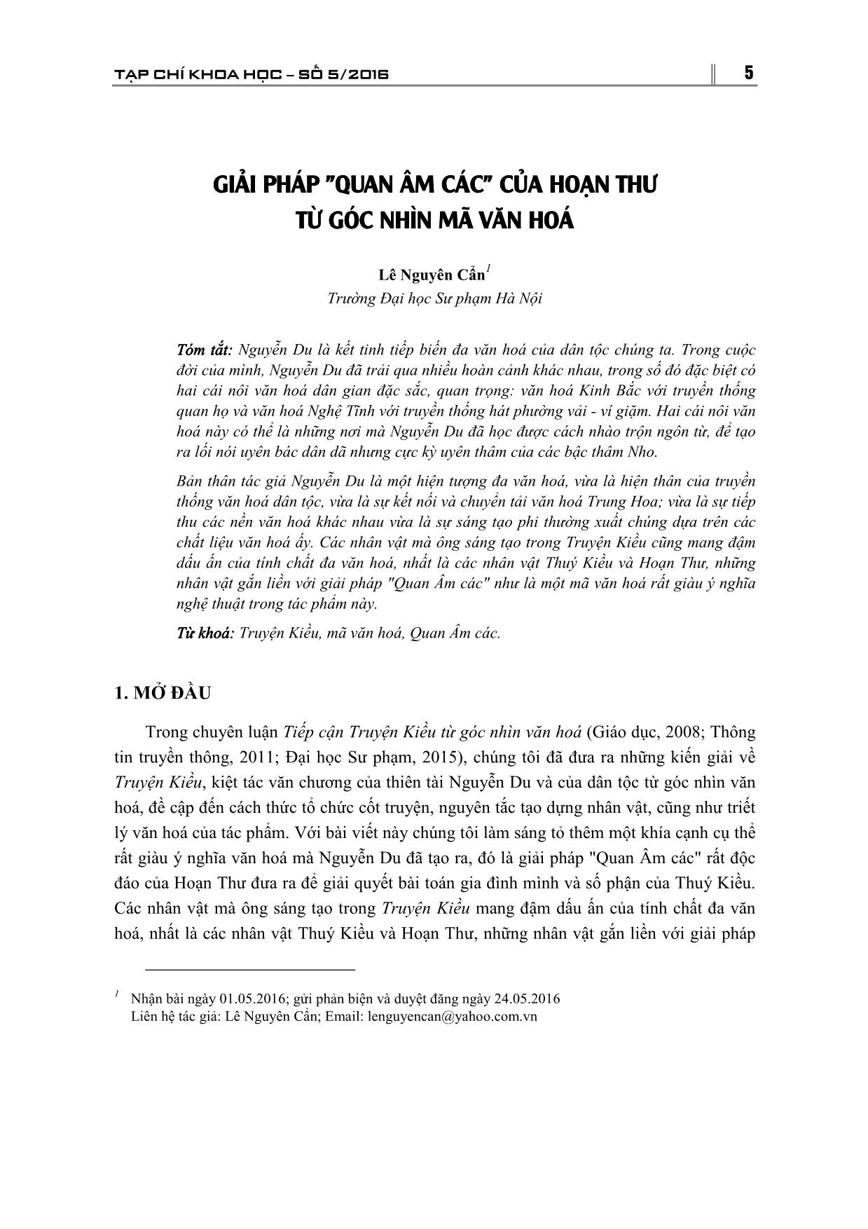 Giải pháp Quan ấn các của Hoạn Thư từ góc nhìn mã văn hóa trang 1