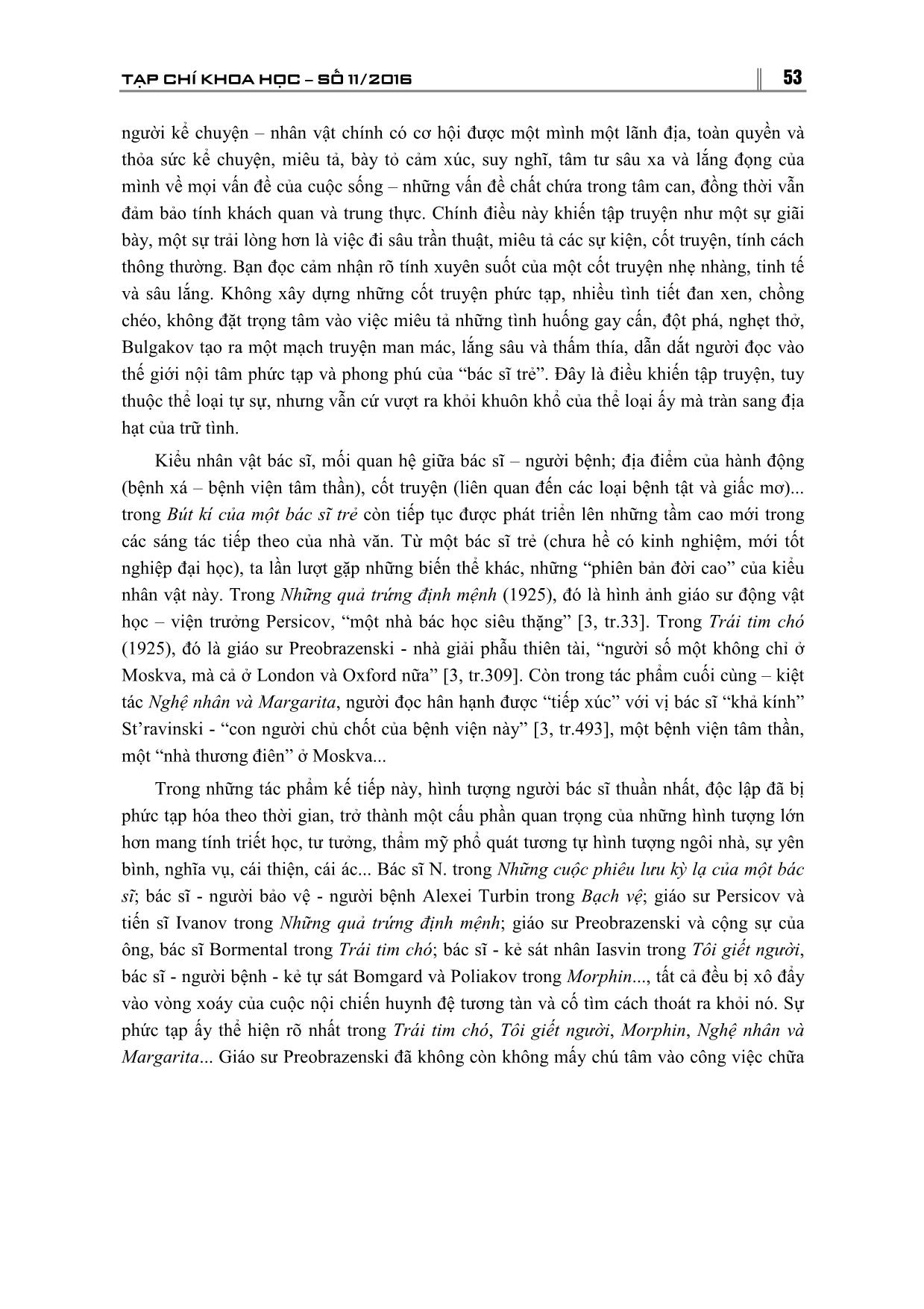 Hinh tượng nhân vật bác sĩ trong bút kí của một bác sĩ trẻ và kiểu nhân vật bác sĩ trong văn xuôi M. Bulgakov trang 6