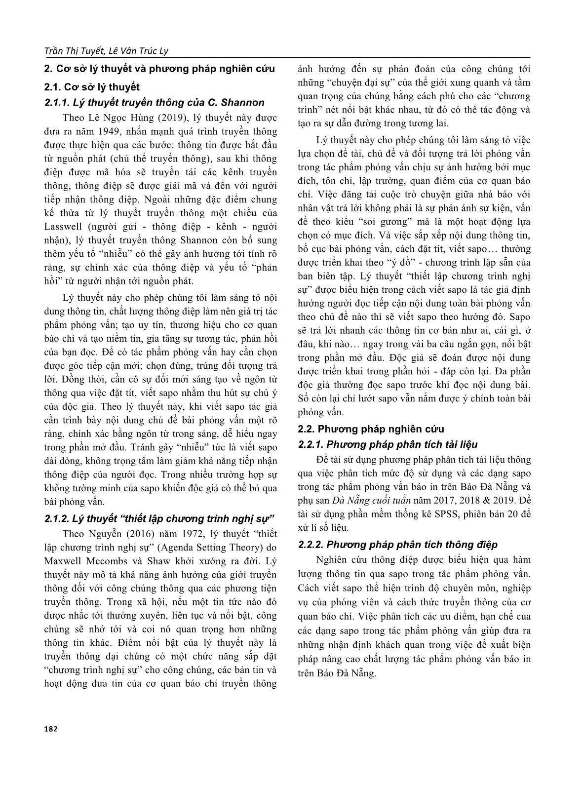 Lời mở đầu (sapo) trong tác phẩm phỏng vấn trên báo Đà Nẵng trang 2