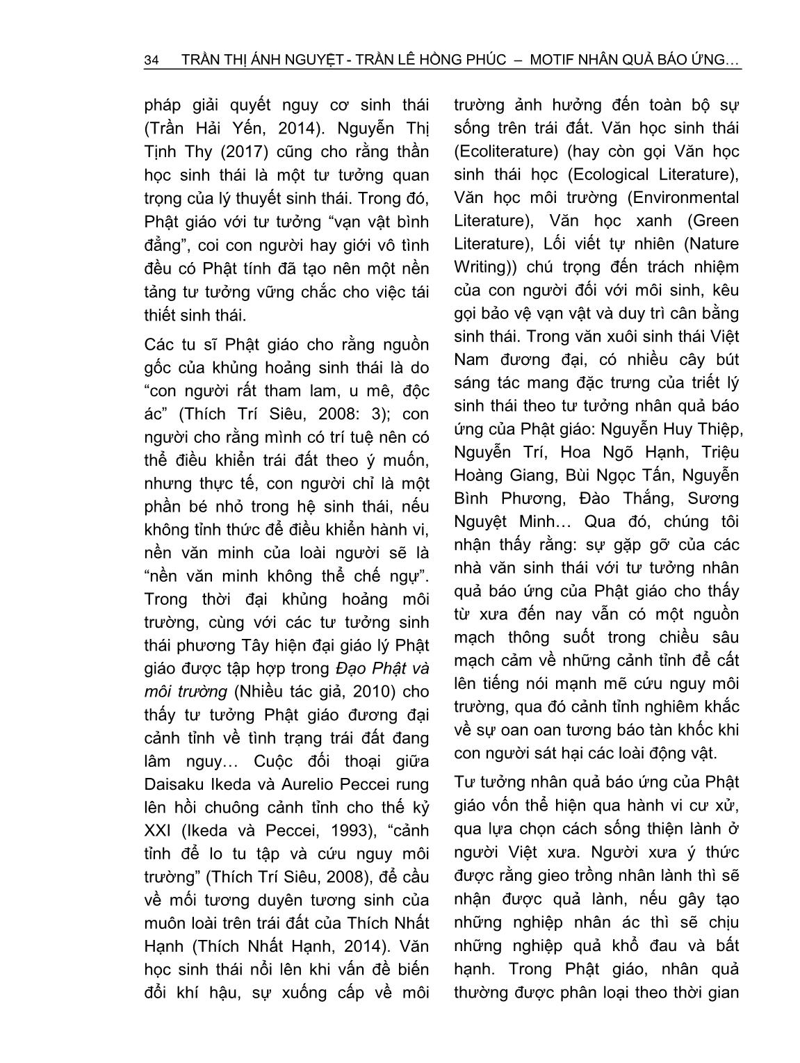 Motif nhân quả báo ứng trong văn xuôi sinh thái Việt Nam đương đại từ góc nhìn Phật Giáo trang 2