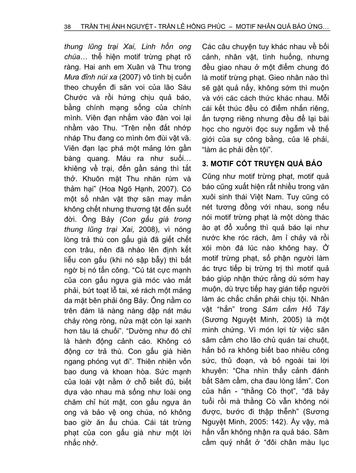 Motif nhân quả báo ứng trong văn xuôi sinh thái Việt Nam đương đại từ góc nhìn Phật Giáo trang 6