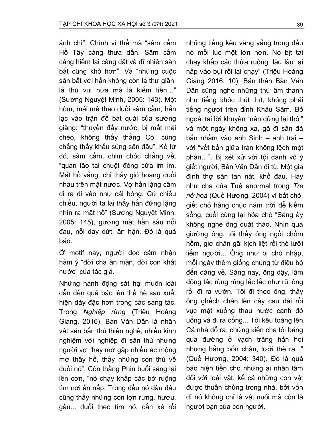 Motif nhân quả báo ứng trong văn xuôi sinh thái Việt Nam đương đại từ góc nhìn Phật Giáo trang 7