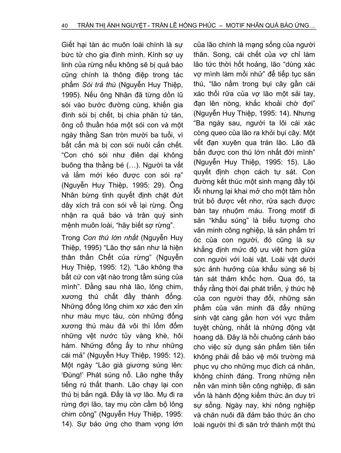 Motif nhân quả báo ứng trong văn xuôi sinh thái Việt Nam đương đại từ góc nhìn Phật Giáo trang 8