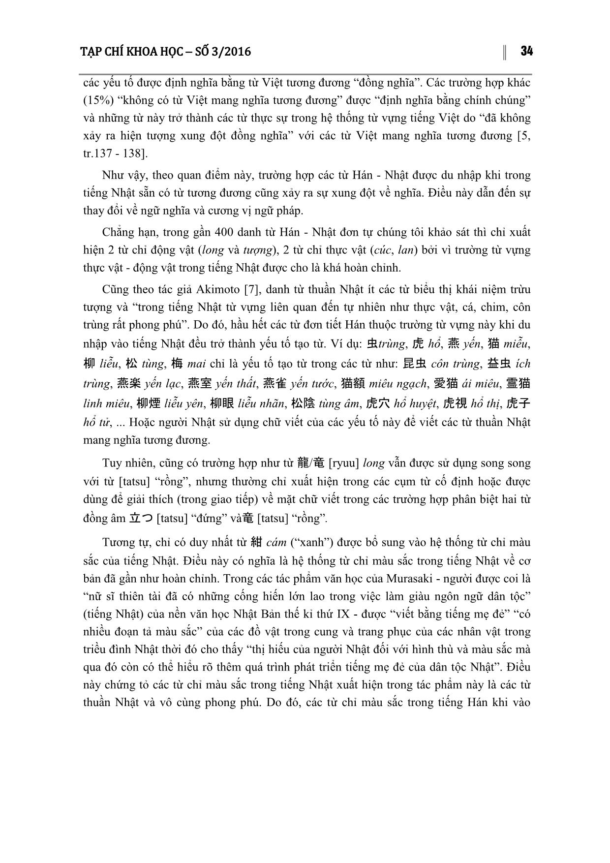 Một số đặc điểm của yếu tố hán trong tiếng Nhật - Qua cách nhìn đối chiếu với yếu tố hán trong Tiếng Việt trang 5