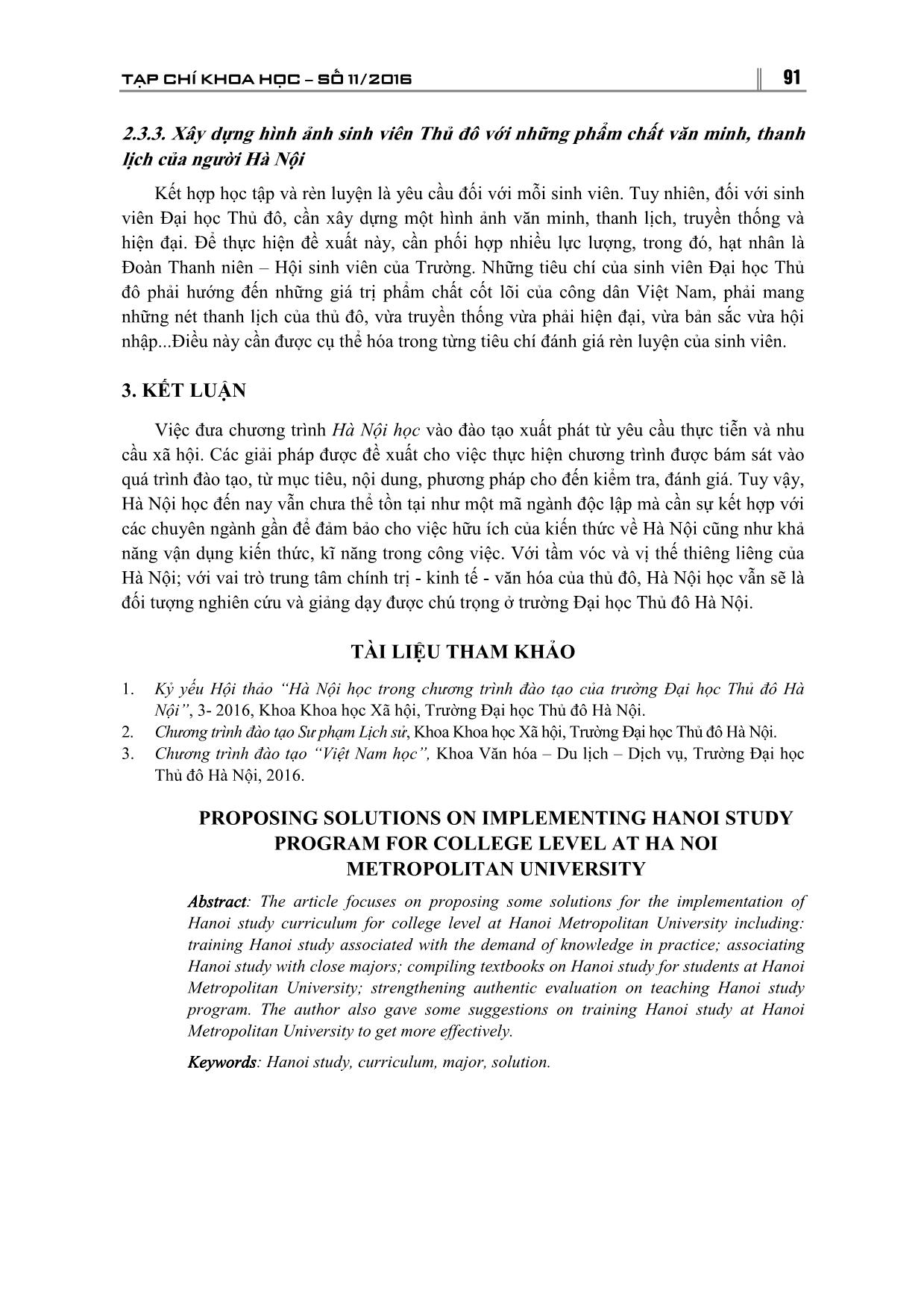 Nghiên cứu đề xuất một số giải pháp thực hiện chương trình đào tạo Hà Nội học trình độ cao đẳng ở trường đại học thủ đô Hà Nội trang 6