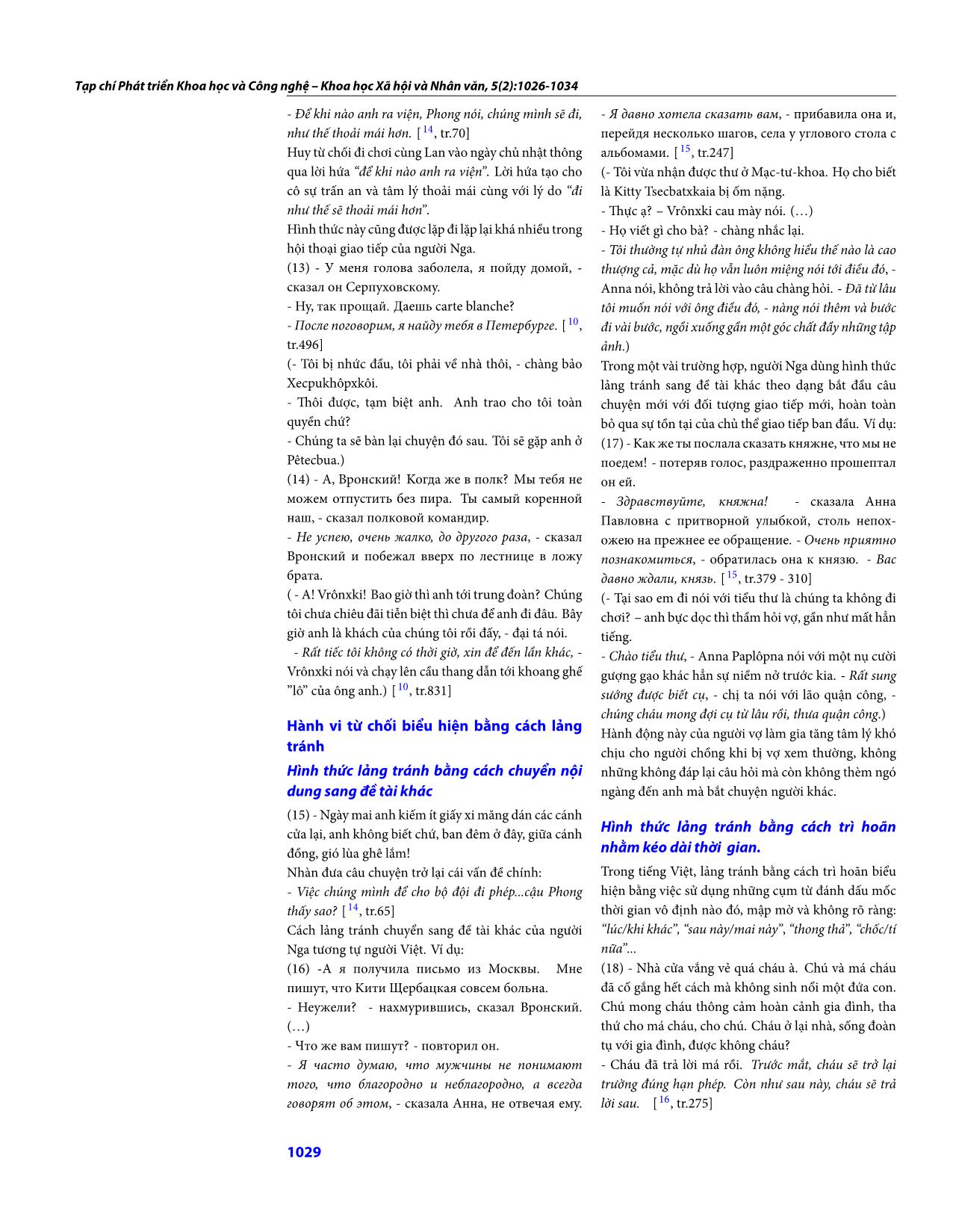 Những biểu hiện của hành vi từ chối gián tiếp trong tiếng Việt (có so với tiếng Nga) trang 4