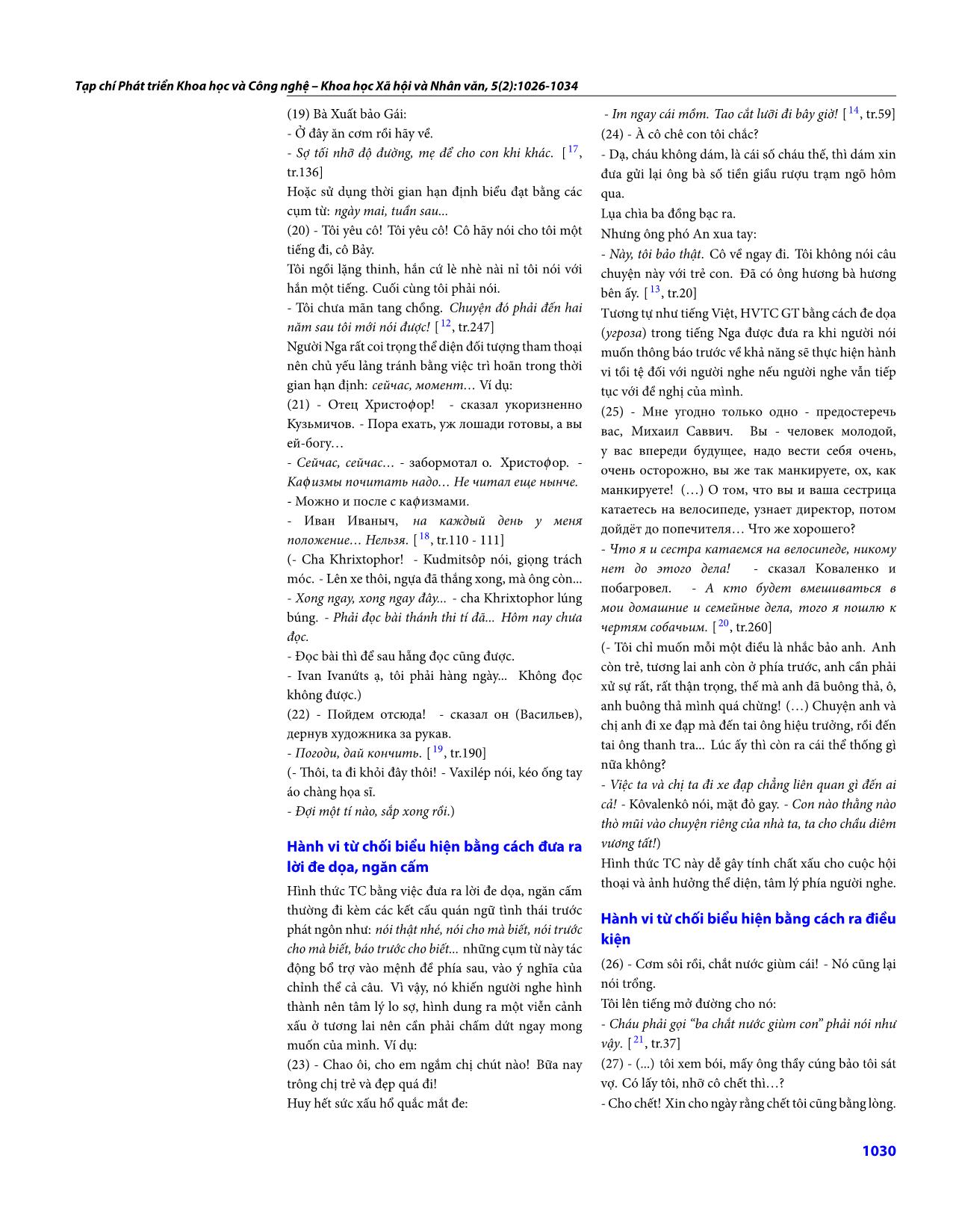 Những biểu hiện của hành vi từ chối gián tiếp trong tiếng Việt (có so với tiếng Nga) trang 5