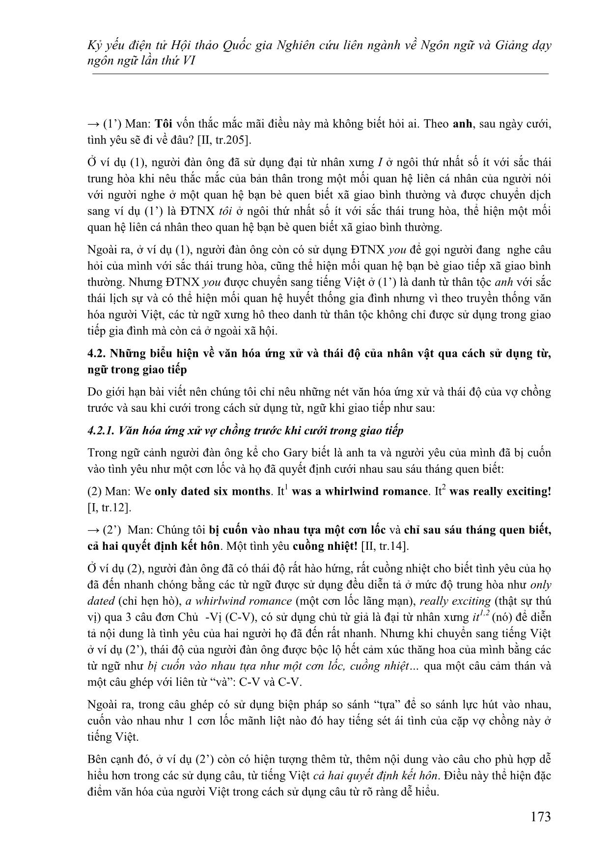 Những vấn đề về liên văn hóa ứng xử trong giao tiếp qua tác phẩm “the five love languages” (gary chapman) và “năm ngôn ngữ tình yêu trang 6