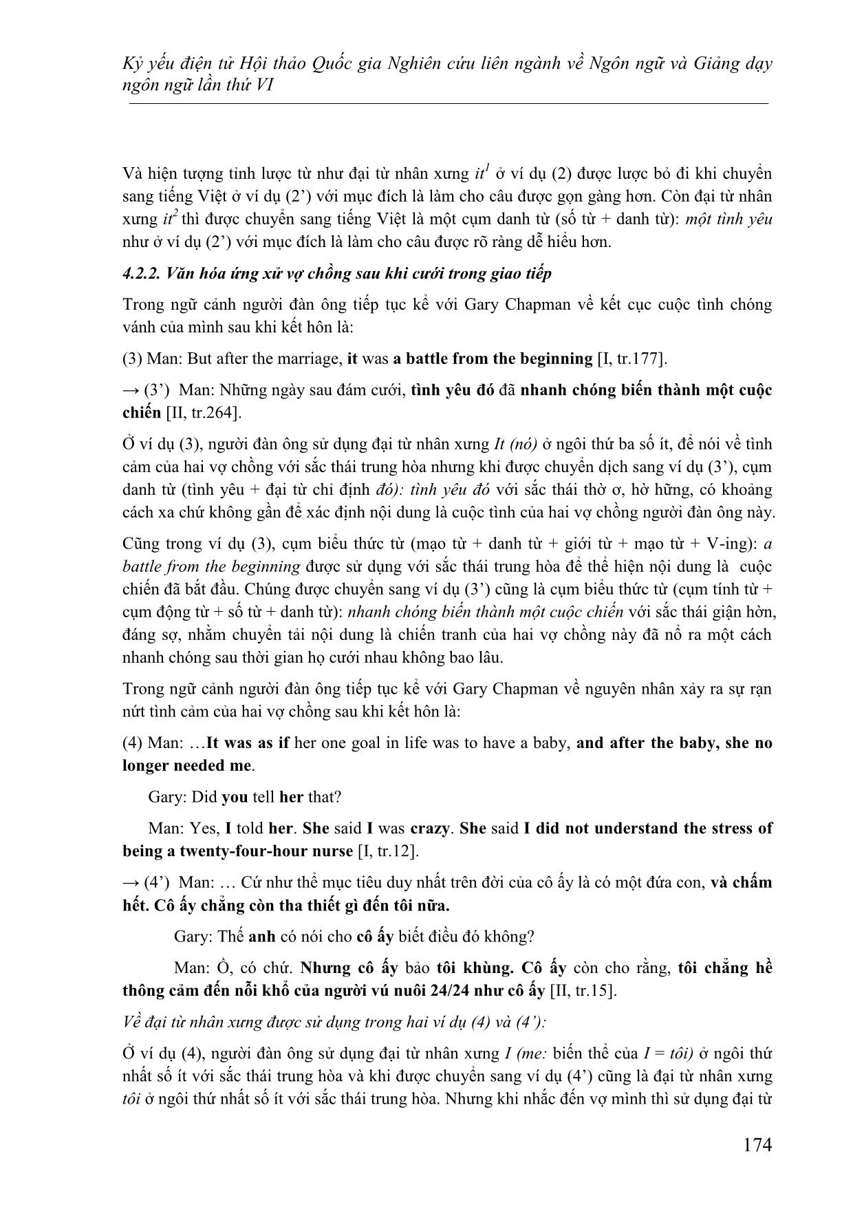 Những vấn đề về liên văn hóa ứng xử trong giao tiếp qua tác phẩm “the five love languages” (gary chapman) và “năm ngôn ngữ tình yêu trang 7