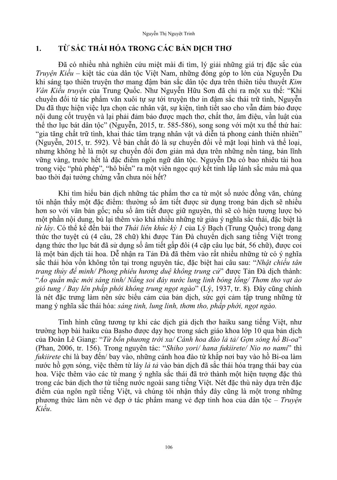 Sắc thái hóa ngôn ngữ thơ trong truyện Kiều của Nguyễn Du trang 3