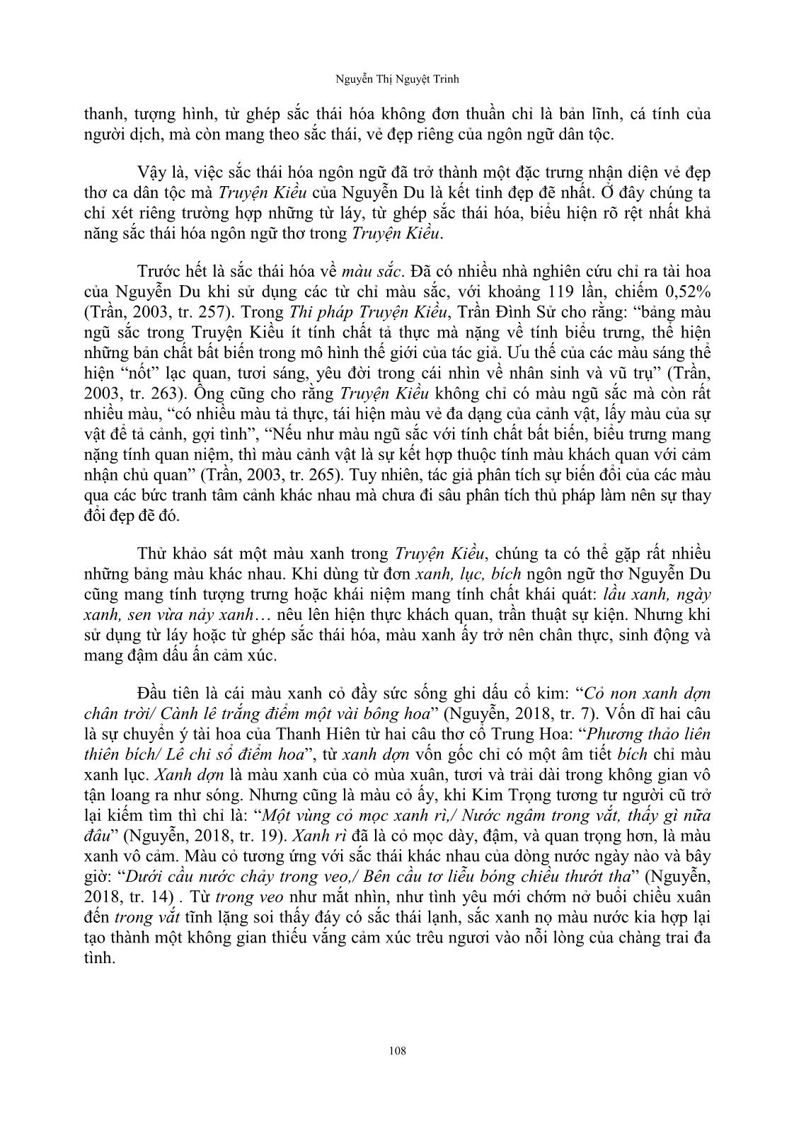 Sắc thái hóa ngôn ngữ thơ trong truyện Kiều của Nguyễn Du trang 5