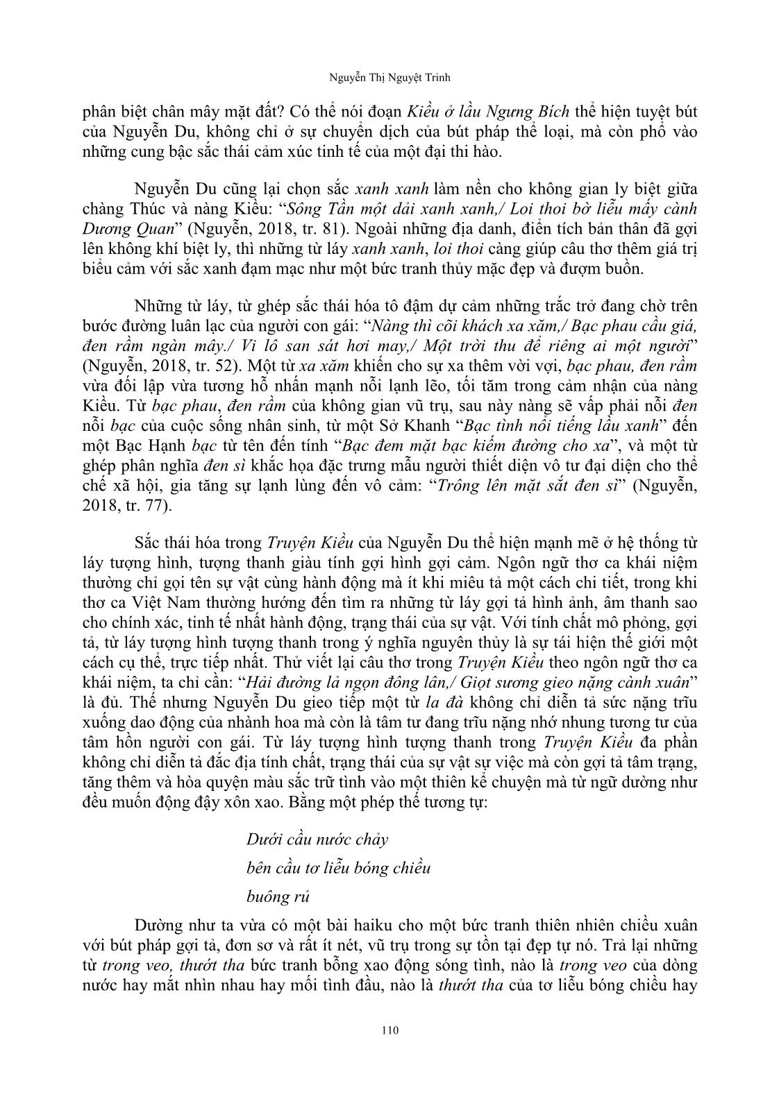 Sắc thái hóa ngôn ngữ thơ trong truyện Kiều của Nguyễn Du trang 7