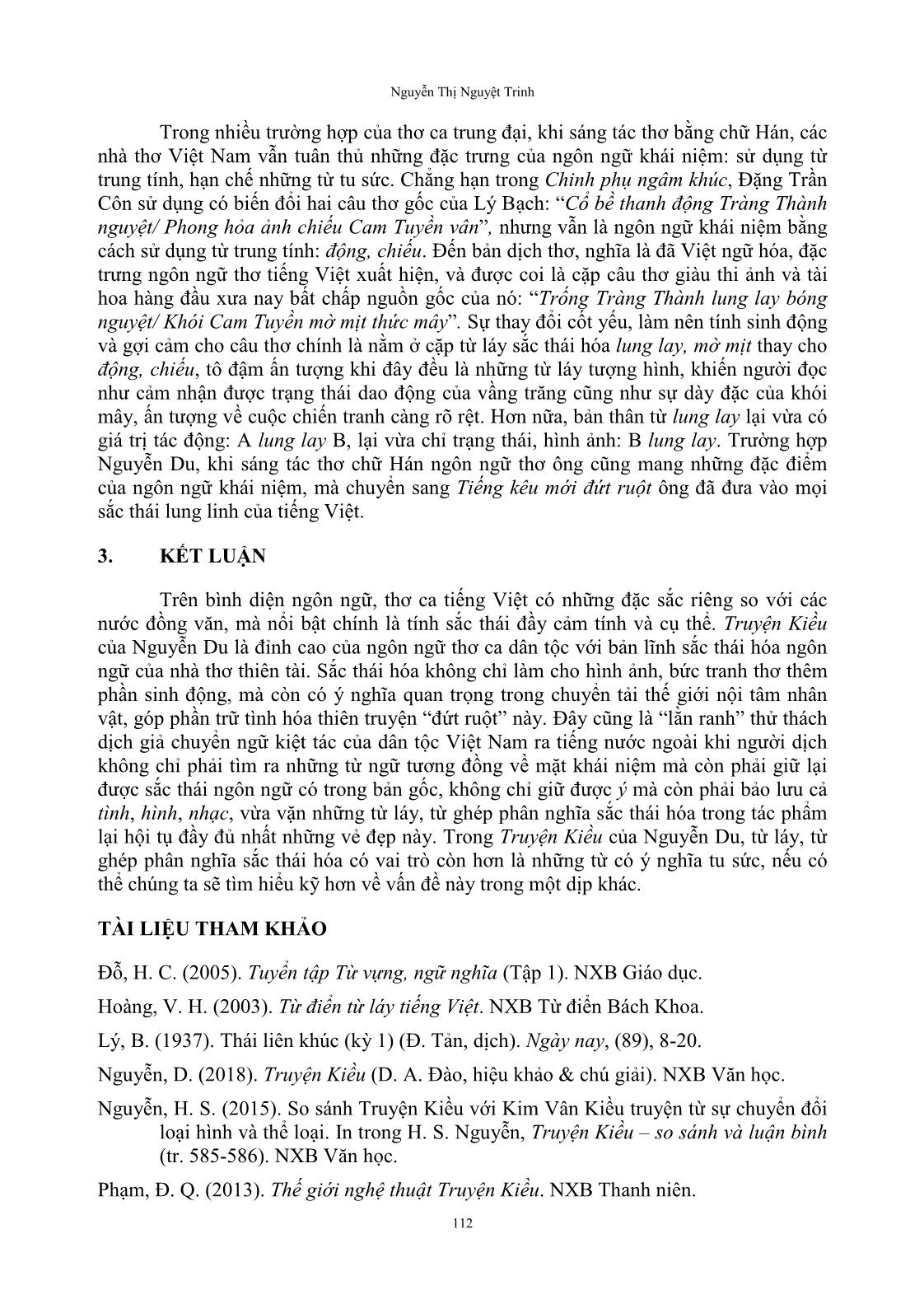 Sắc thái hóa ngôn ngữ thơ trong truyện Kiều của Nguyễn Du trang 9