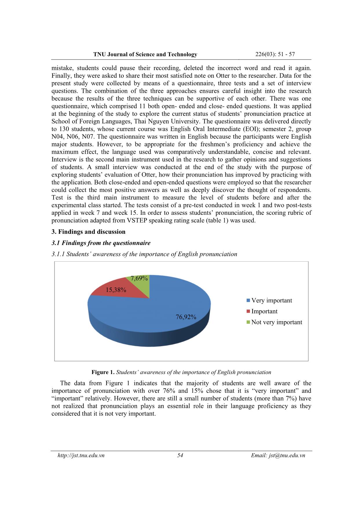 The effectiveness of otter application in improving english freshmen’s pronunciation at school of foreign languages - Thai nguyen university trang 4