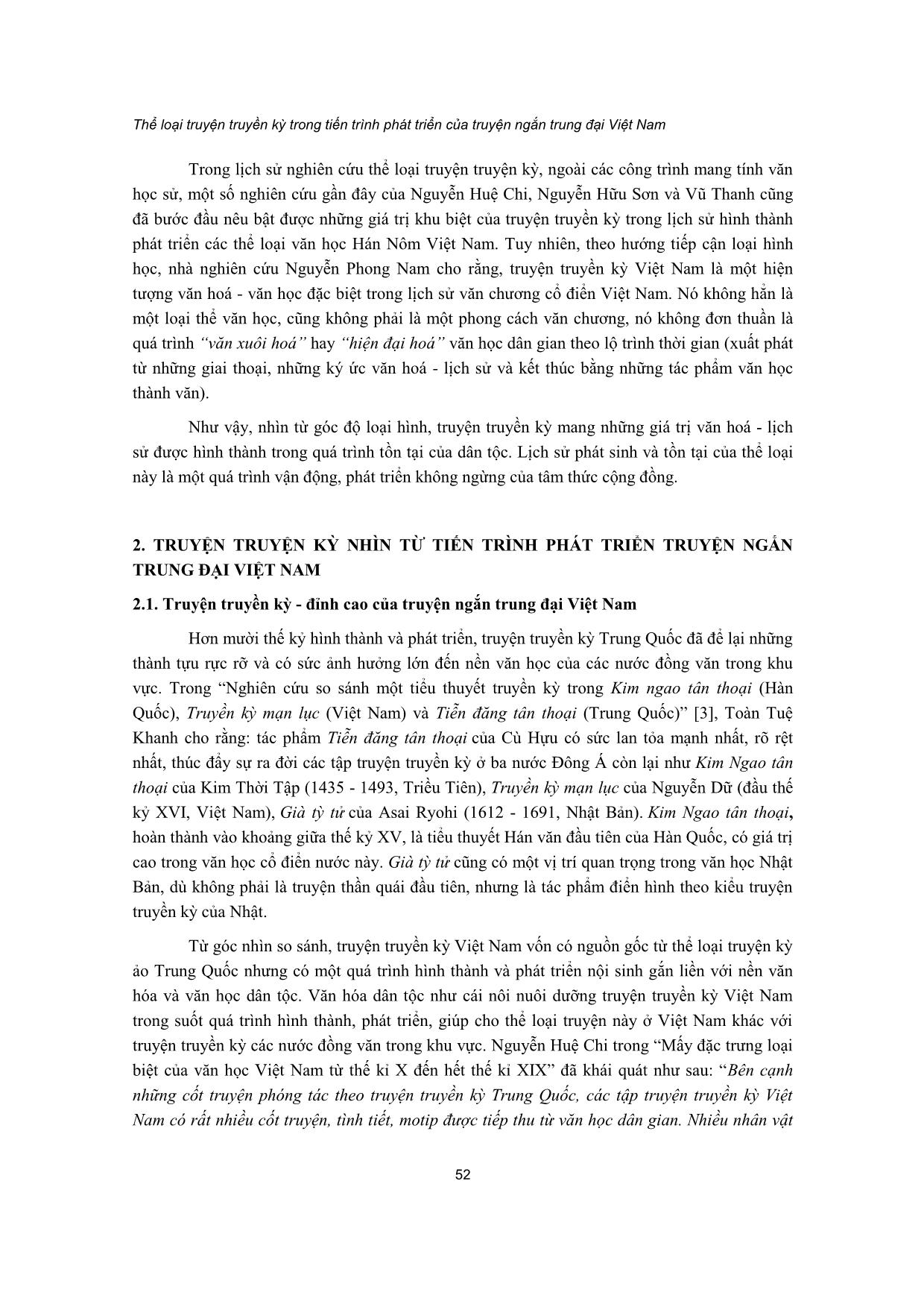 Thể loại truyện truyền kỳ trong tiến trình phát triển của truyện ngắn trung đại Việt Nam trang 2