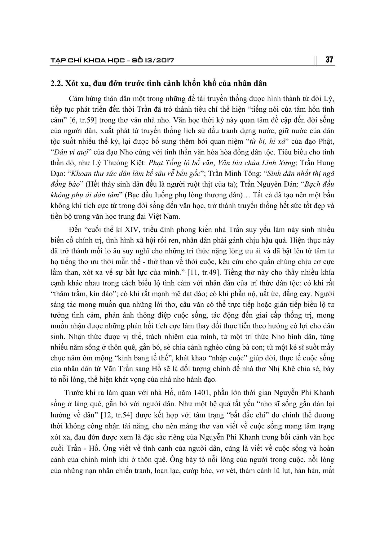 Thơ văn Nguyễn Phi Khanh - Nỗi niềm trăn trở về bản thân, thời đại và cuộc sống của nhân dân trang 6