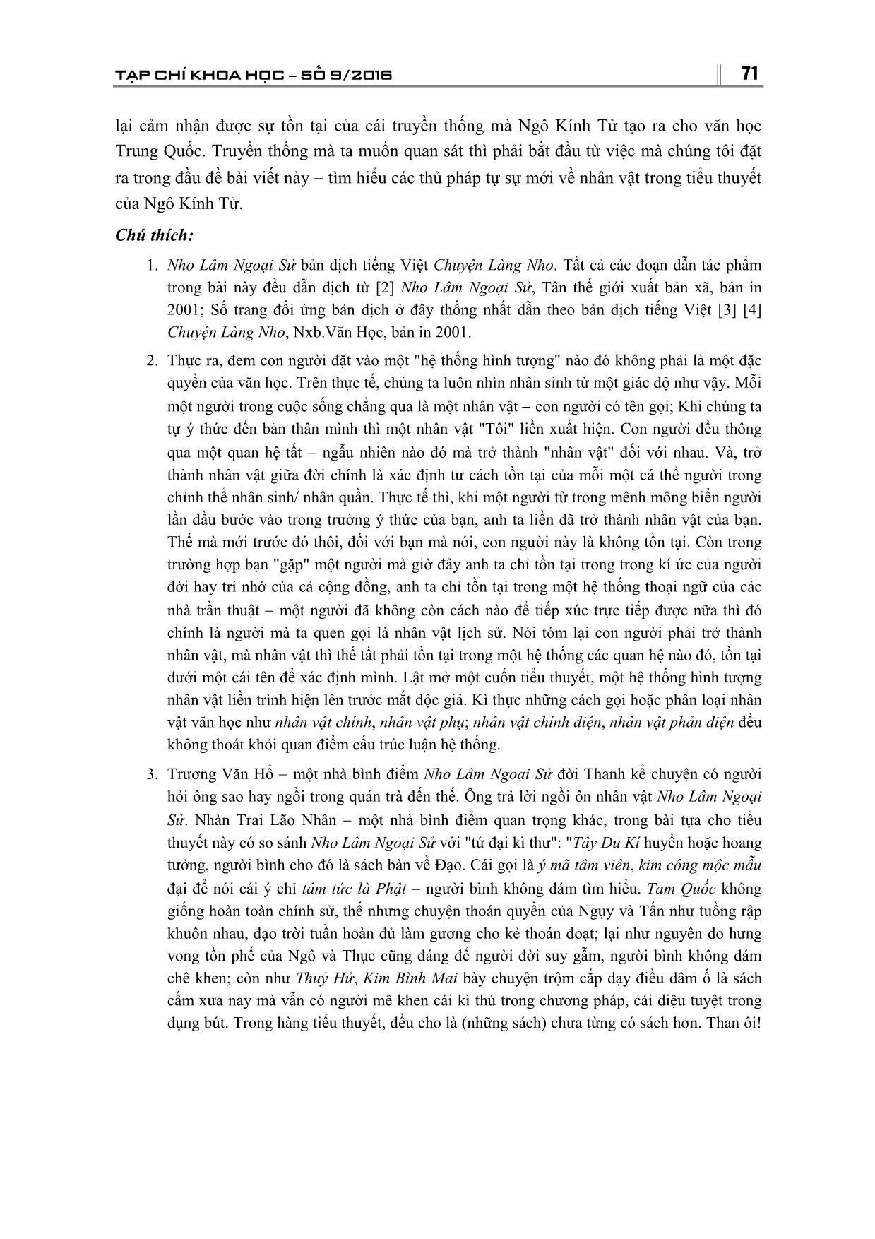 Thủ pháp tự sự mới về nhân vật của Nho Lâm Ngoại Sử và việc tái thức nhận chủ đề cuốn tiểu thuyết trang 10