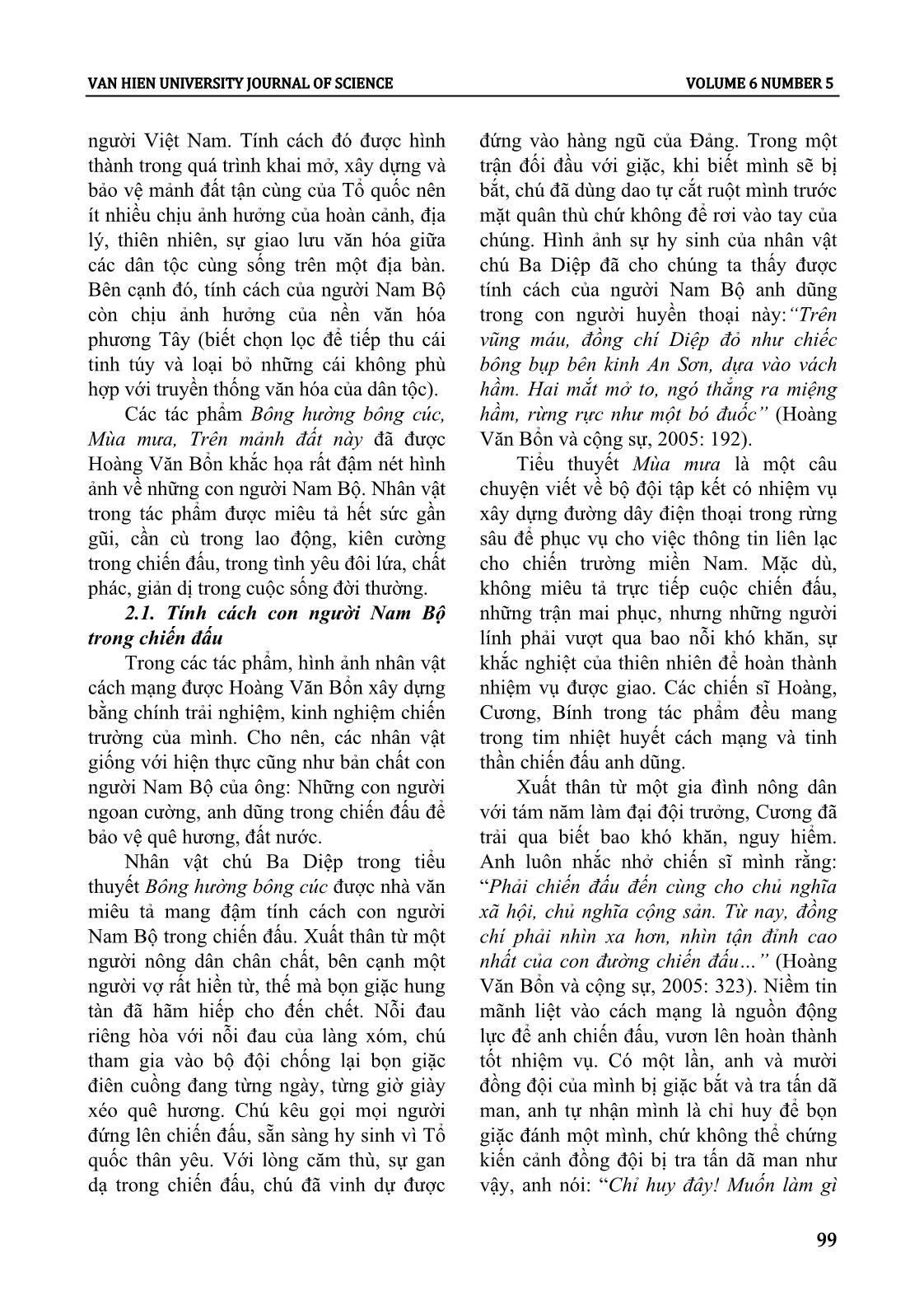 Tính cách con người nam bộ trong tiểu thuyết Hoàng Văn Bổn giai đoạn 1955 - 1975 trang 3