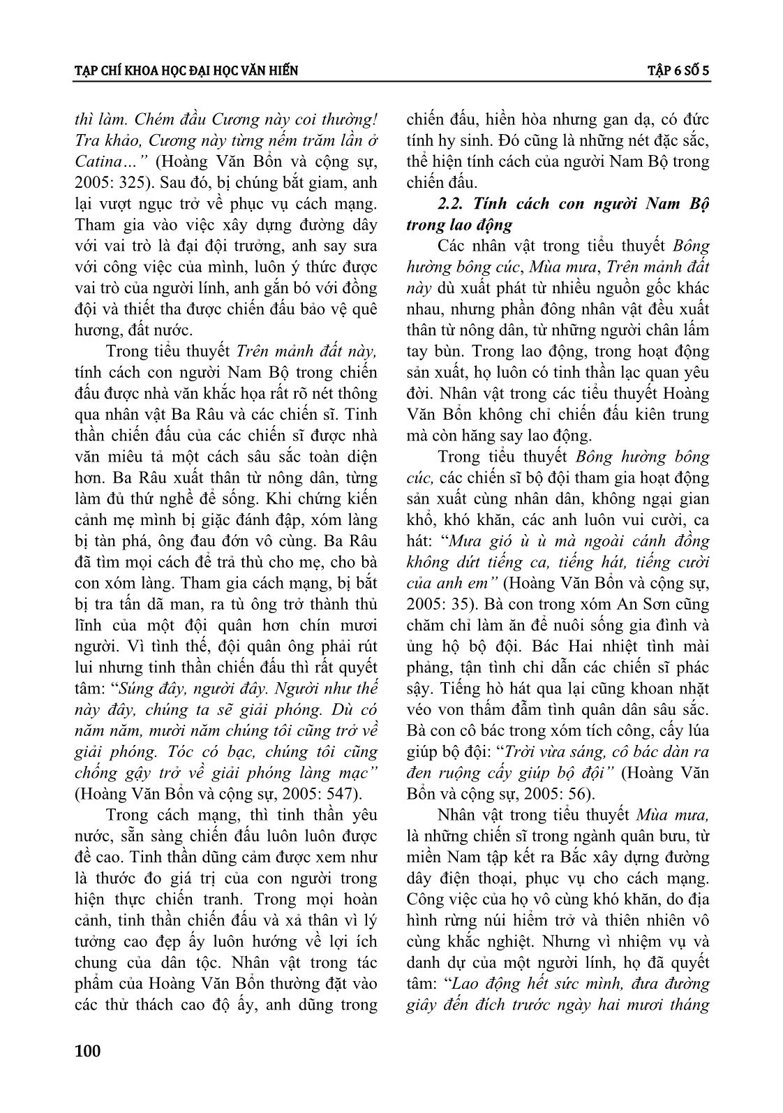 Tính cách con người nam bộ trong tiểu thuyết Hoàng Văn Bổn giai đoạn 1955 - 1975 trang 4