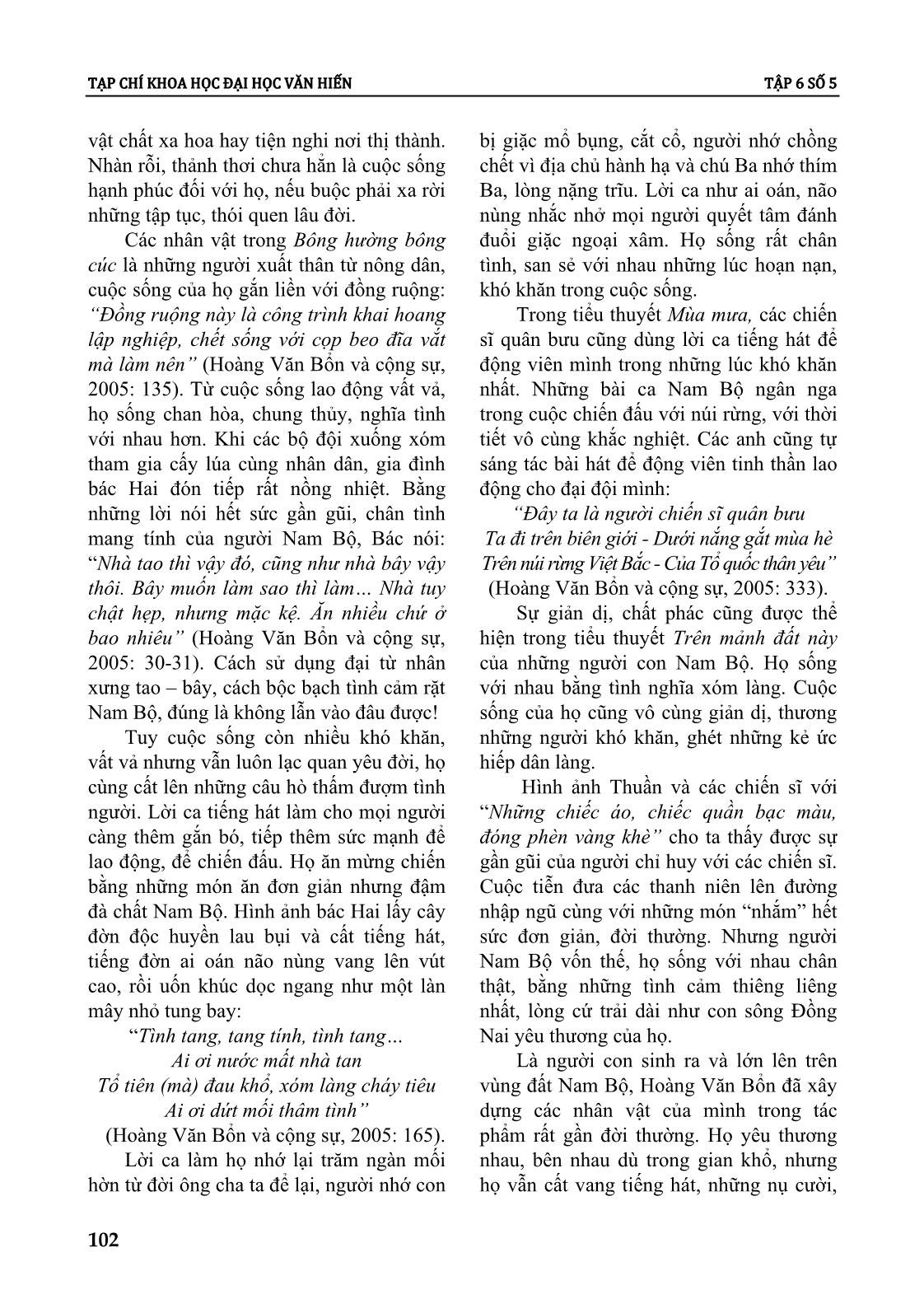 Tính cách con người nam bộ trong tiểu thuyết Hoàng Văn Bổn giai đoạn 1955 - 1975 trang 6