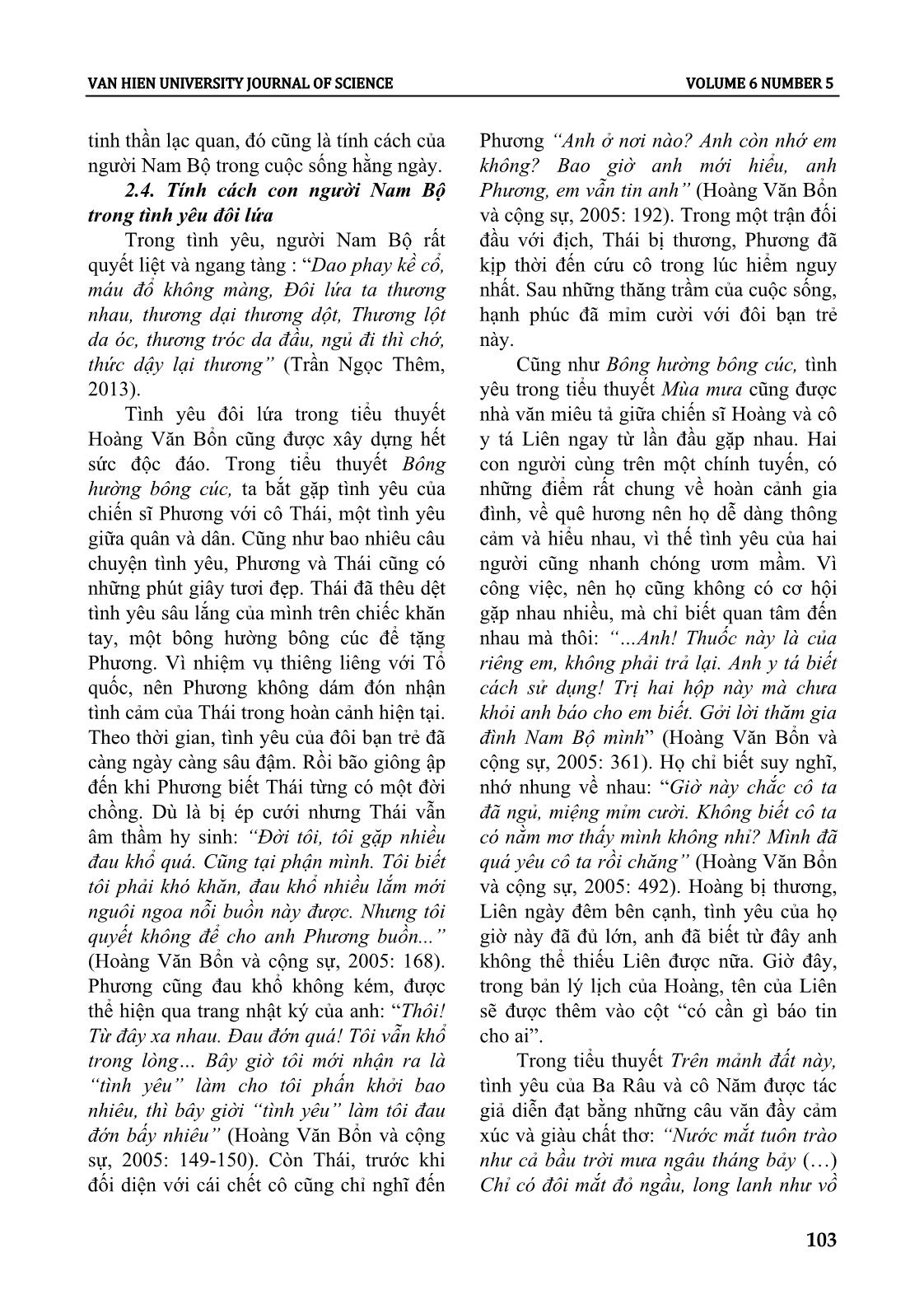 Tính cách con người nam bộ trong tiểu thuyết Hoàng Văn Bổn giai đoạn 1955 - 1975 trang 7