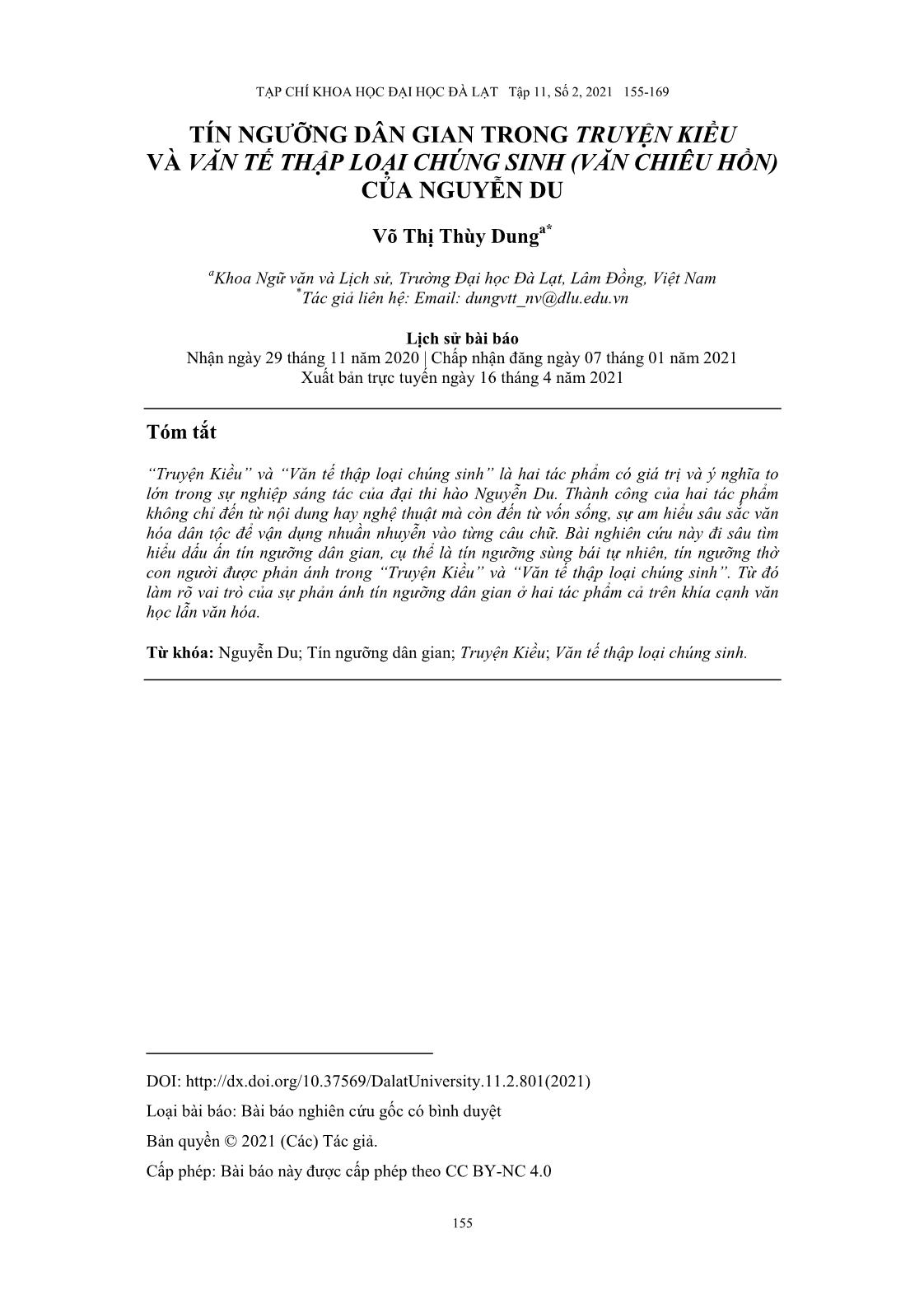 Tín ngưỡng dân gian trong truyện kiều và văn tế thập loại chúng sinh (văn chiêu hồn) của Nguyễn Du trang 1