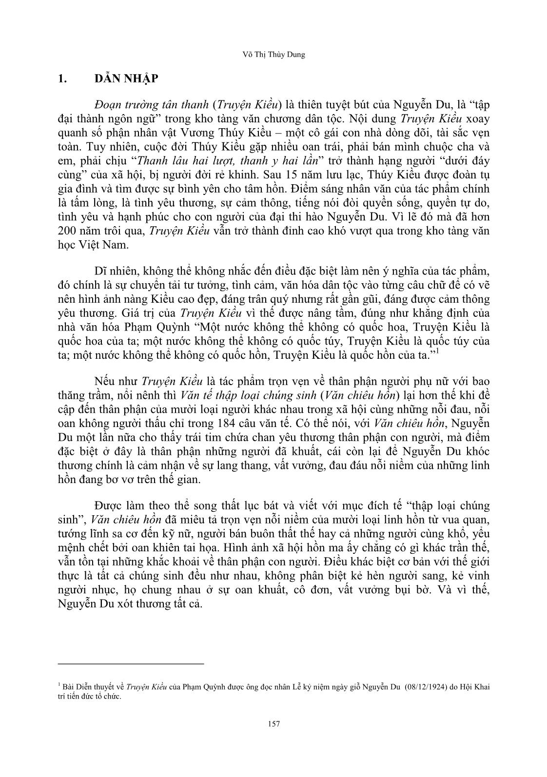 Tín ngưỡng dân gian trong truyện kiều và văn tế thập loại chúng sinh (văn chiêu hồn) của Nguyễn Du trang 3