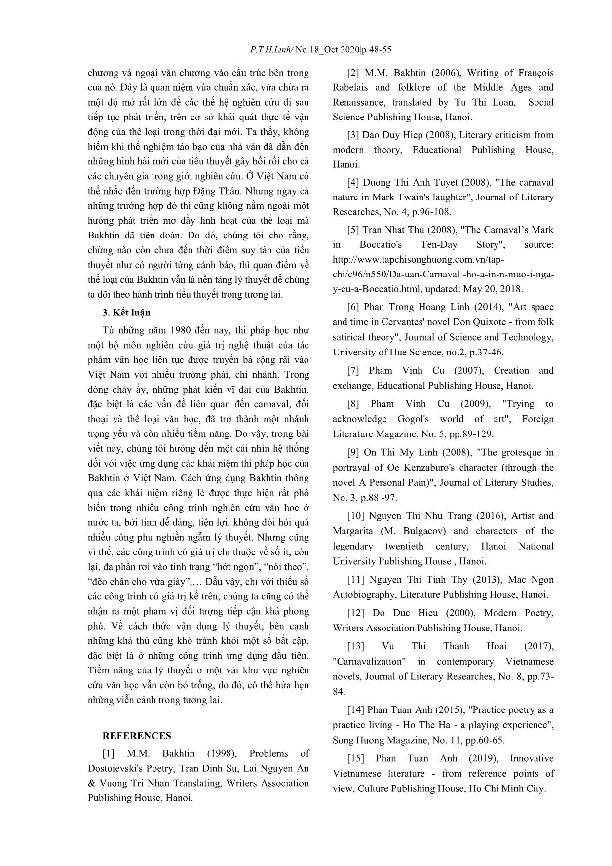 Ứng dụng thi pháp học của M. M. Bakhtin trong nghiên cứu – phê bình văn học ở Việt Nam từ cấp độ khái niệm trang 7
