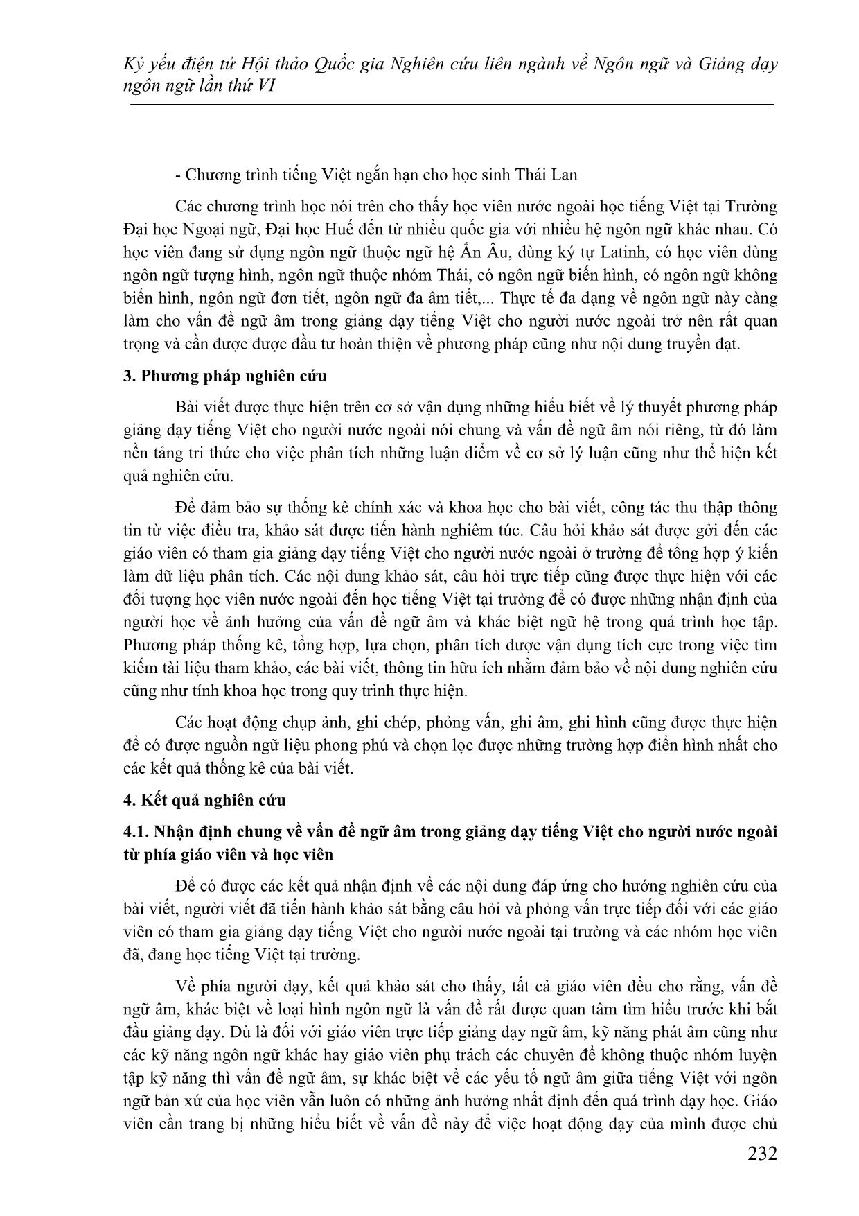 Vấn đề ngữ âm trong giảng dạy tiếng Việt cho người nước ngoài – Trao đổi về phương pháp và các hoạt động thực hành hiệu quả trang 6