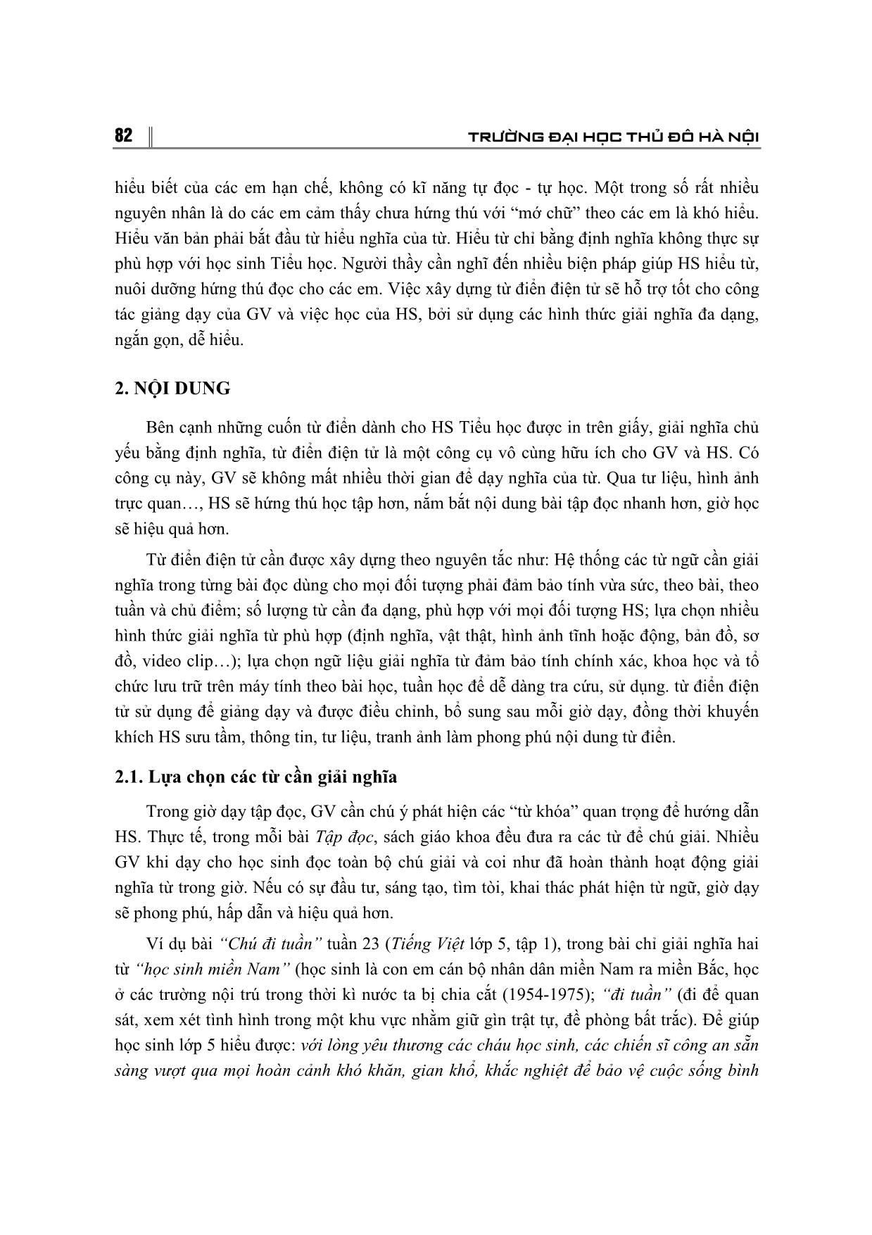 Xây dựng từ điển điện tử phục vụ việc giải nghĩa từ trong phân môn tập đọc ở Tiểu học trang 2