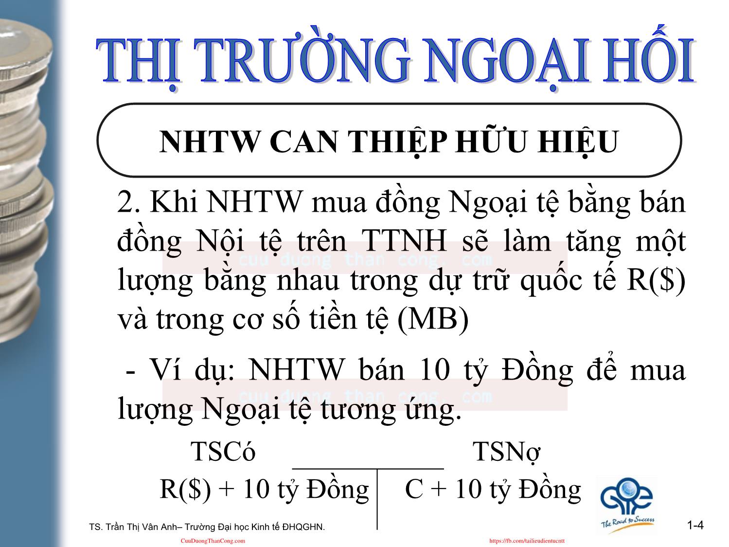 Kinh tế học tiền tệ - Ngân hàng - Bài 10: Thị trường ngoại hối và hệ thống tài chính quốc tế trang 4