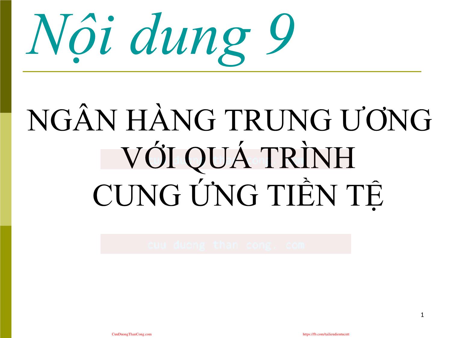 Hệ thống tài chính - Ngân hàng trung ương với quá trình cung ứng tiền tệ trang 1