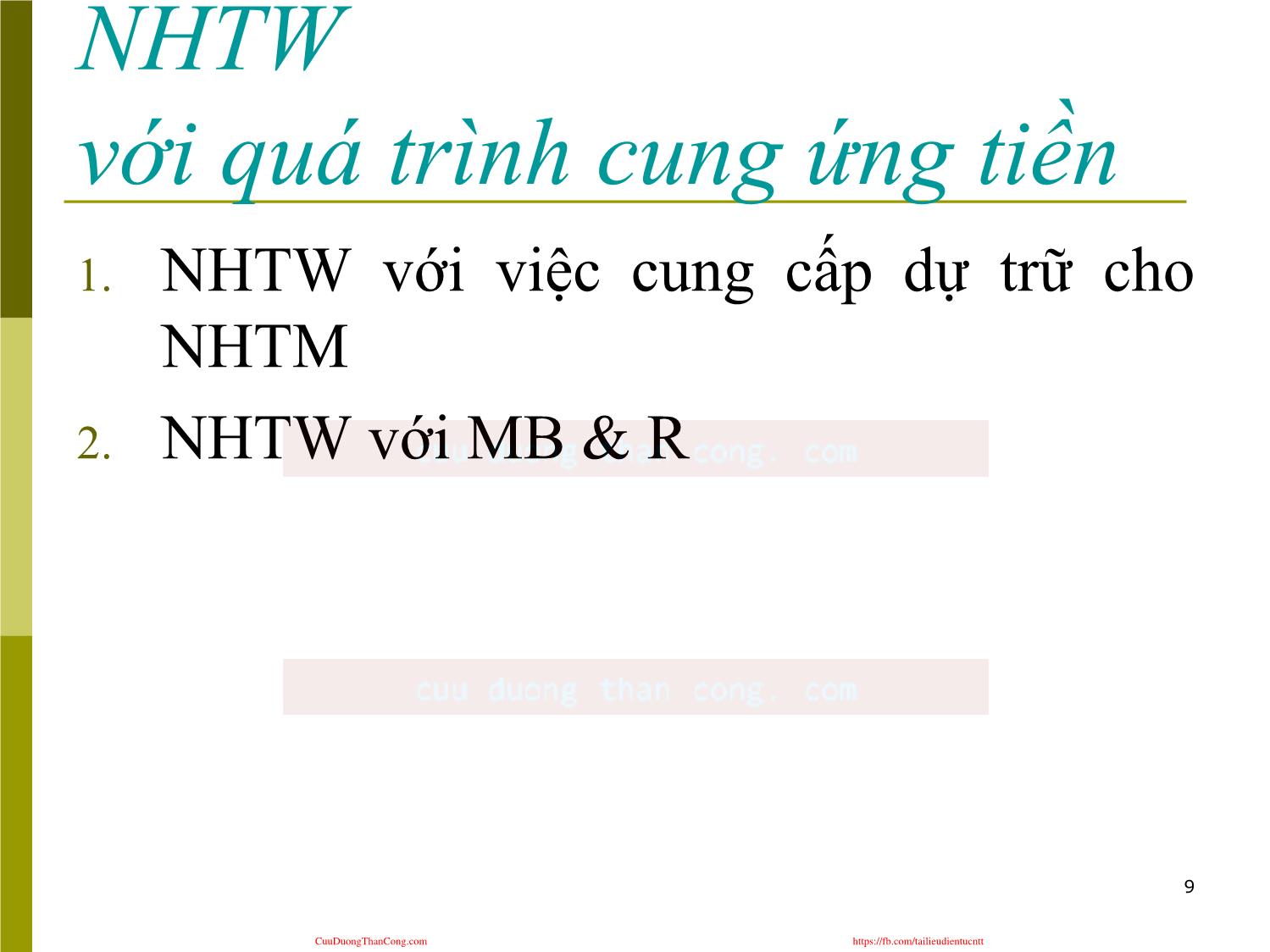 Hệ thống tài chính - Ngân hàng trung ương với quá trình cung ứng tiền tệ trang 9