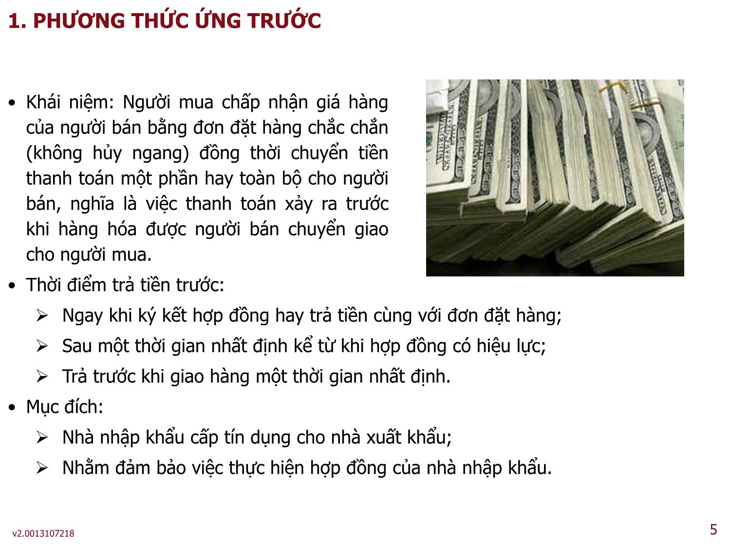 Bài 4: Phương thức thanh toán ứng trước ghi sổ và chuyển tiền trang 5