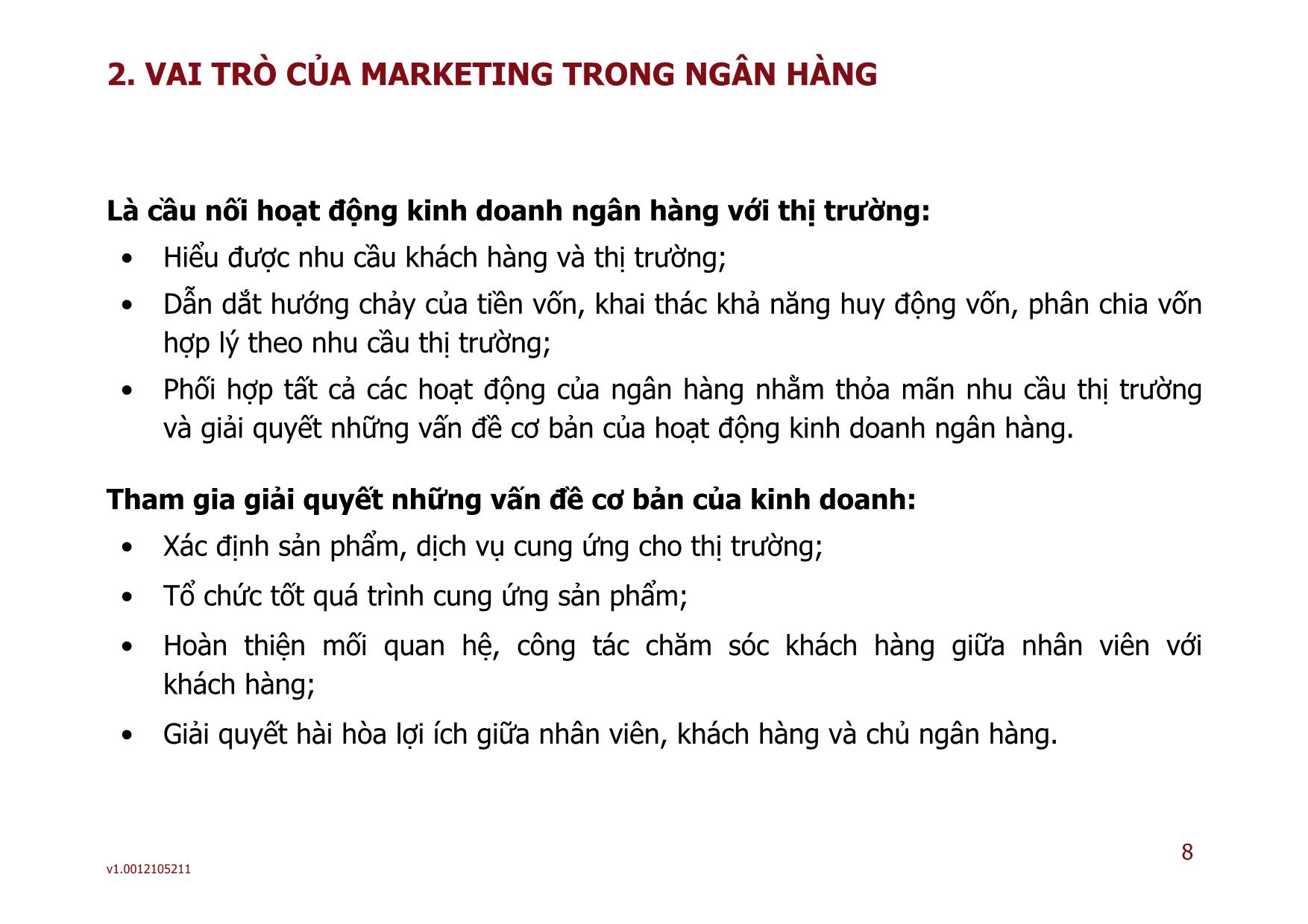 Marketing ngân hàng - Bài 01: Tổng quan về marketing ngân hàng trang 8