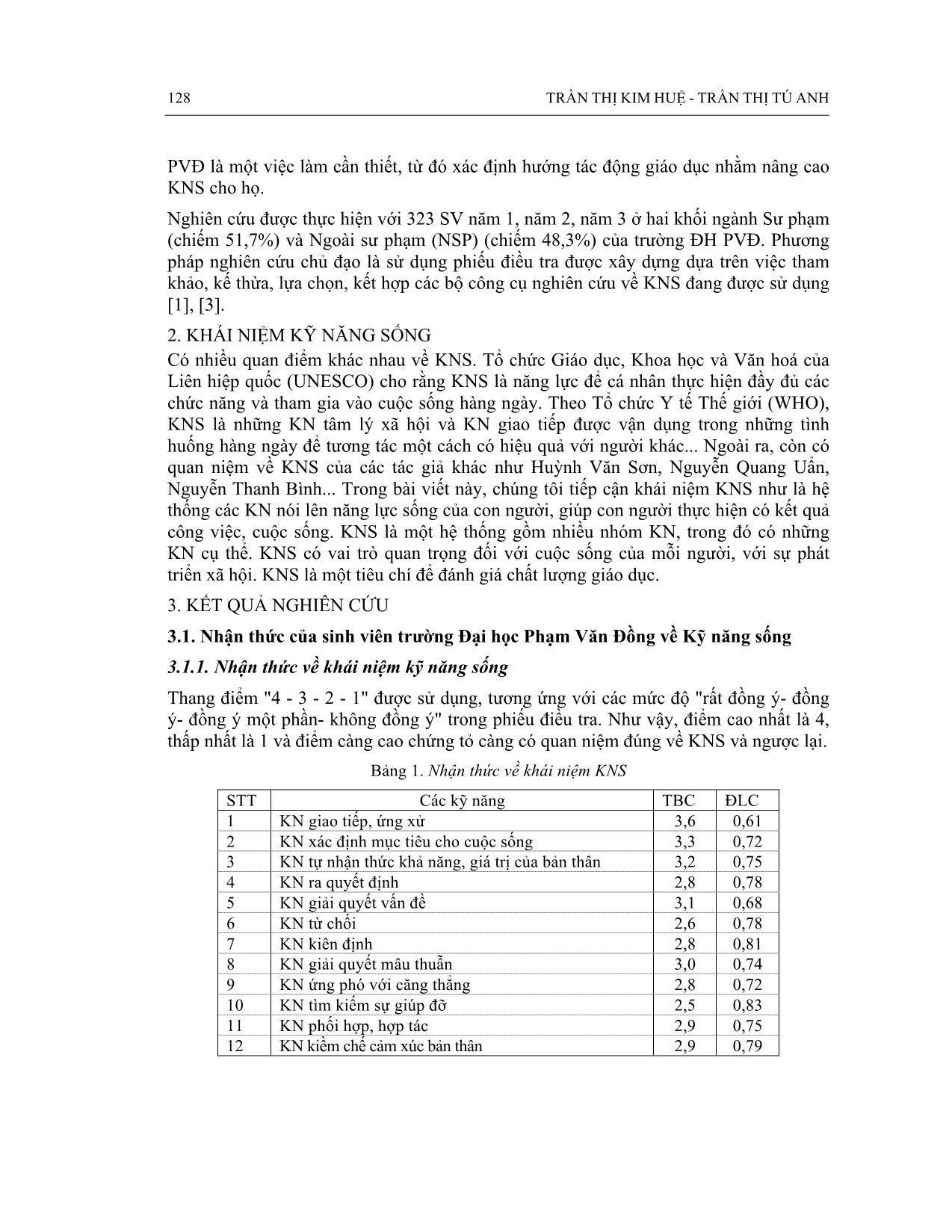 Kỹ năng sống của sinh viên trường đại học Phạm Văn Đồng - Quảng ngãi trang 2