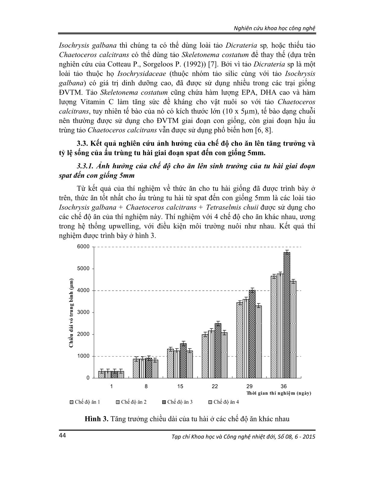 Ảnh hưởng của thức ăn, chế độ cho ăn lên sinh trưởng và tỷ lệ sống của tu hài (lutraria rhynchaena jonas, 1844) giai đoạn xuống đáy đến kích cỡ 5mm trang 7
