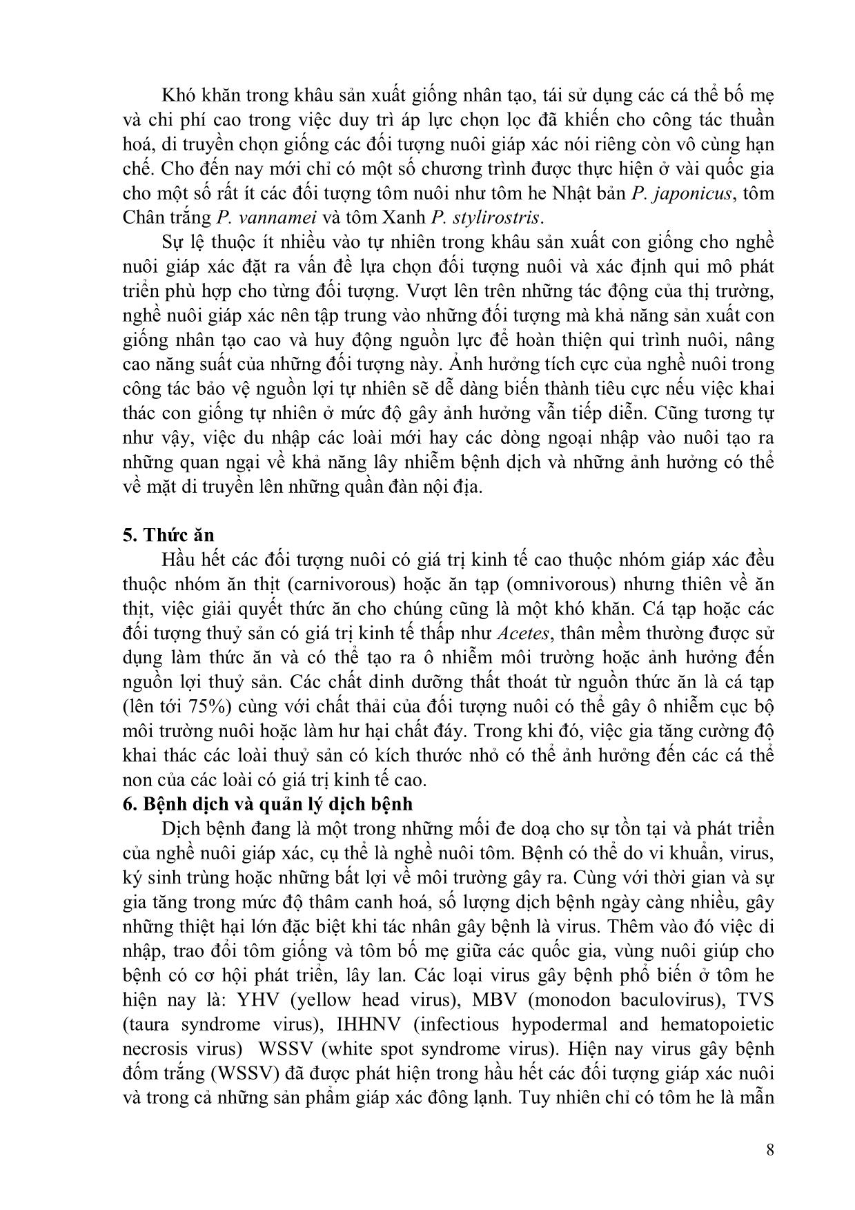 Bài giảng Sản xuất giống và nuôi giáp xác trang 8