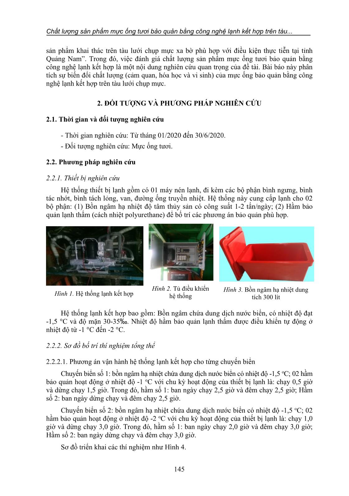Chất lượng sản phẩm mực ống tươi bảo quản bằng công nghệ lạnh kết hợp trên tàu lưới chụp mực xa bờ tỉnh Quảng Nam trang 2